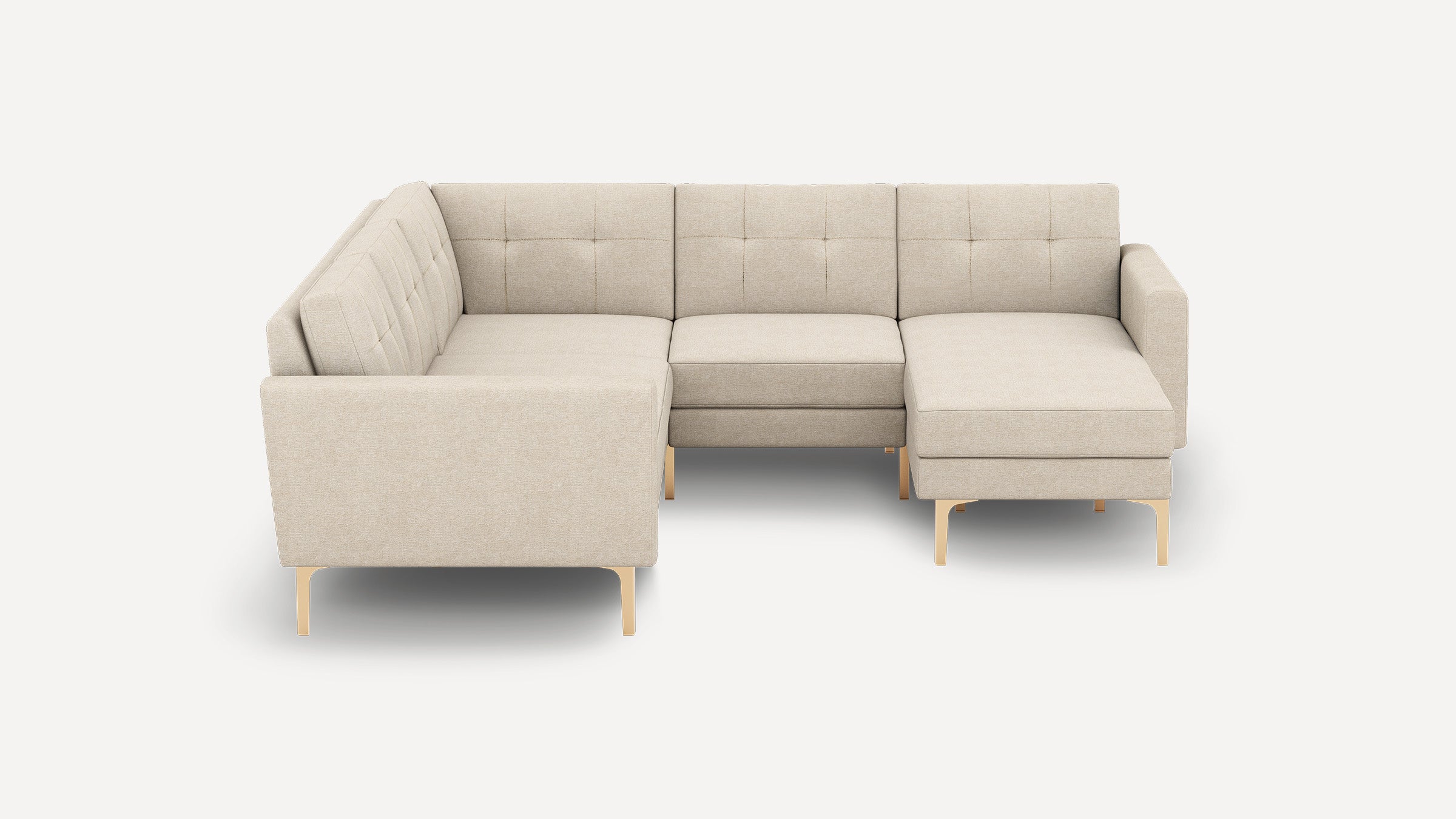 Nomad Plus 5-Seat Corner Sectional with Chaise - Georgia Clay - Performance Chenille / Brass - Metal / Block Arm