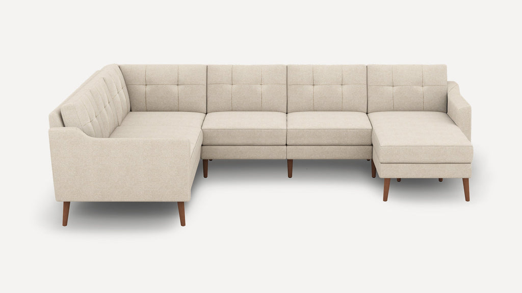 Nomad Plus 6-Seat Corner Sectional with Chaise - Georgia Clay - Performance Chenille / Walnut - Wood / Slope Arm