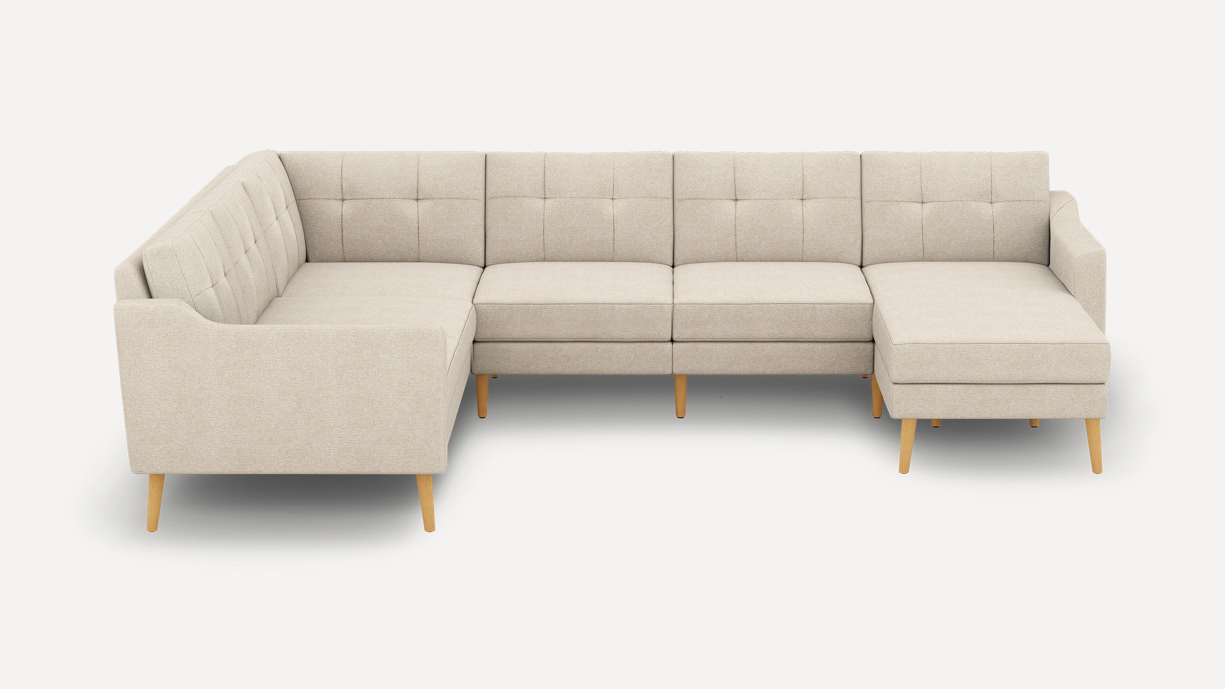 Nomad Plus 6-Seat Corner Sectional with Chaise - Georgia Clay - Performance Chenille / Oak - Wood / Slope Arm