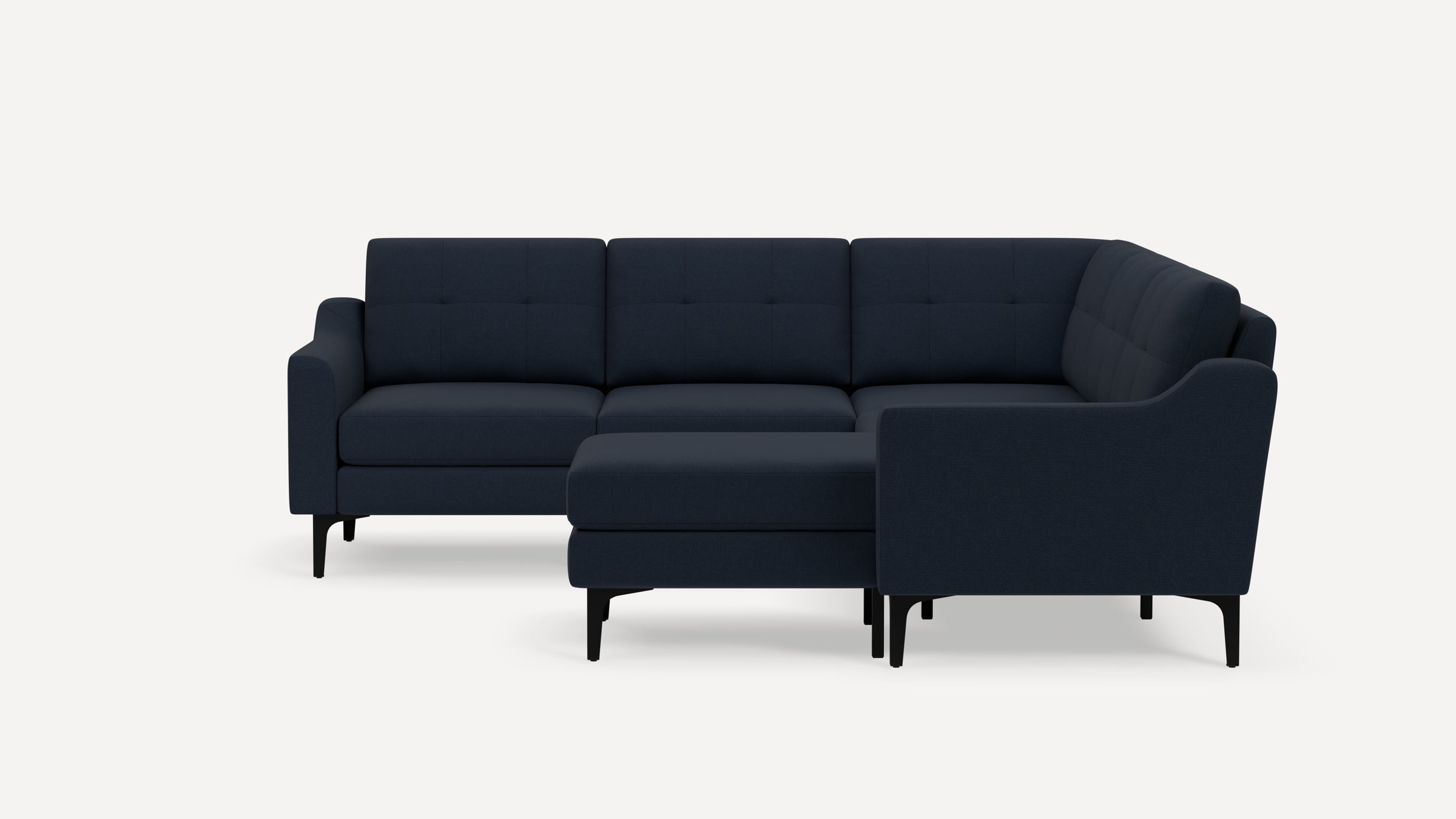 Nomad Plus 5-Seat Corner Sectional with Chaise - Navy Blue - Performance Flatweave / Black - Metal / Slope Arm