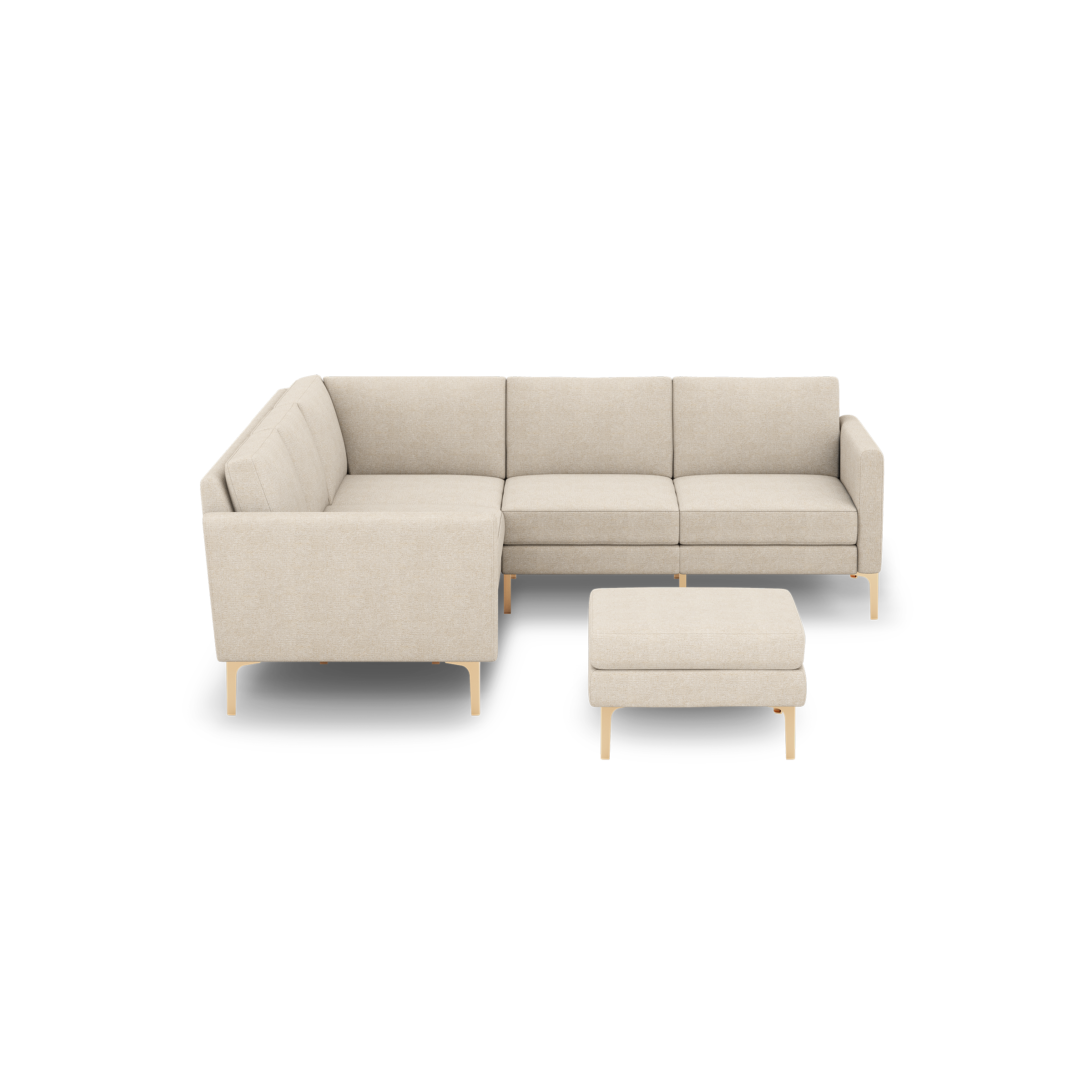 Nomad 5-Seat Corner Sectional with Ottoman - Georgia Clay - Performance Chenille / Brass - Metal / Arch