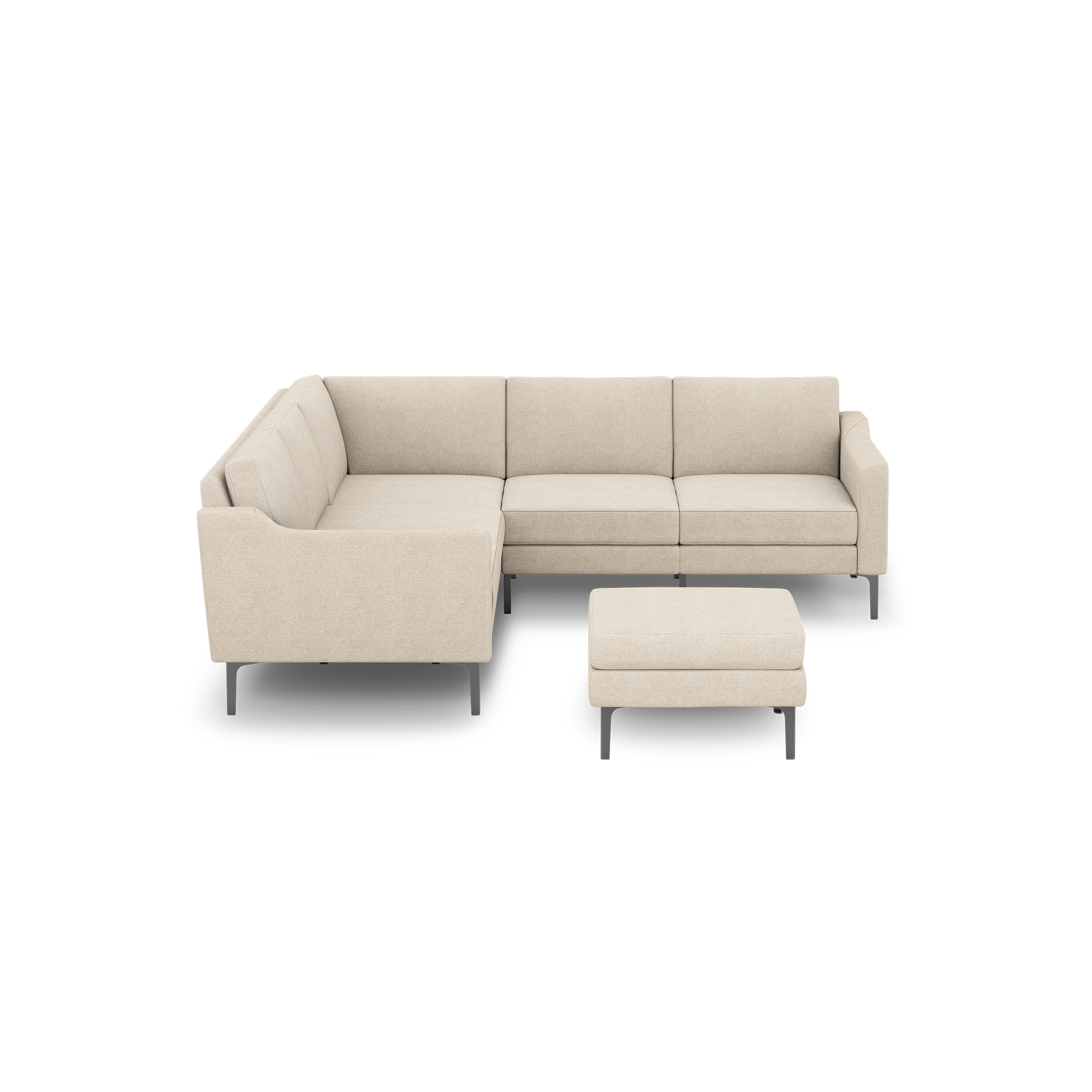 Nomad 5-Seat Corner Sectional with Ottoman - Georgia Clay - Performance Chenille / Black - Metal / Slope