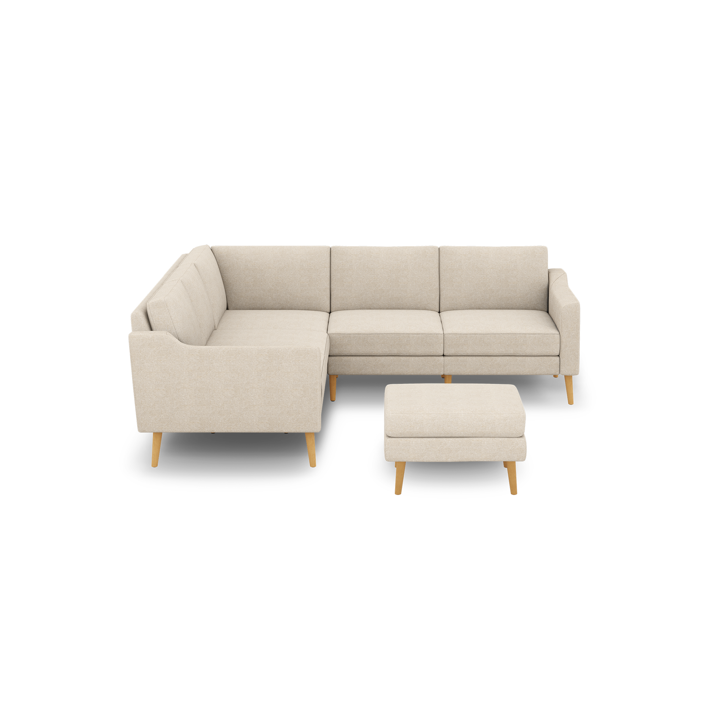 Nomad 5-Seat Corner Sectional with Ottoman - Georgia Clay - Performance Chenille / Oak - Wood / Slope