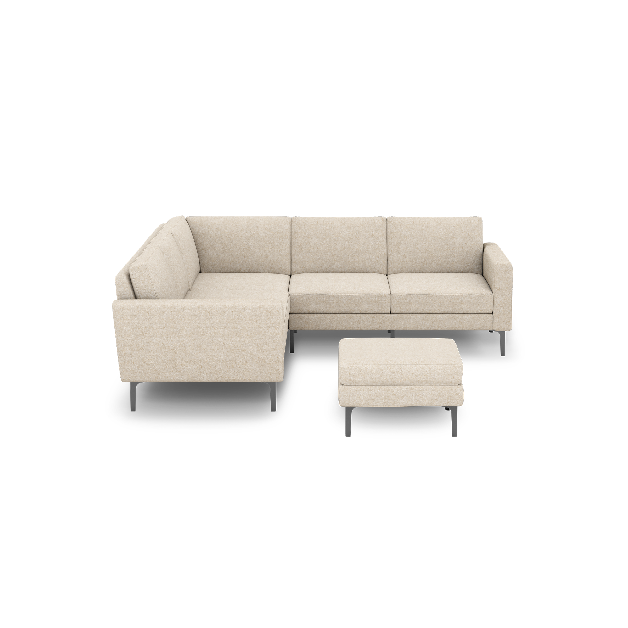 Nomad 5-Seat Corner Sectional with Ottoman - Georgia Clay - Performance Chenille / Black - Metal / Block