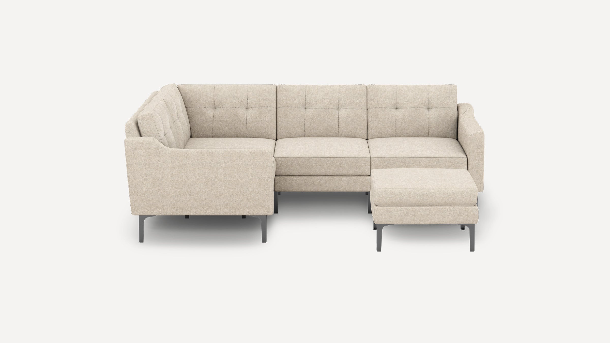 Nomad Plus 4-Seat Corner Sectional with Ottoman - Georgia Clay - Performance Chenille / Black - Metal / Slope Arm