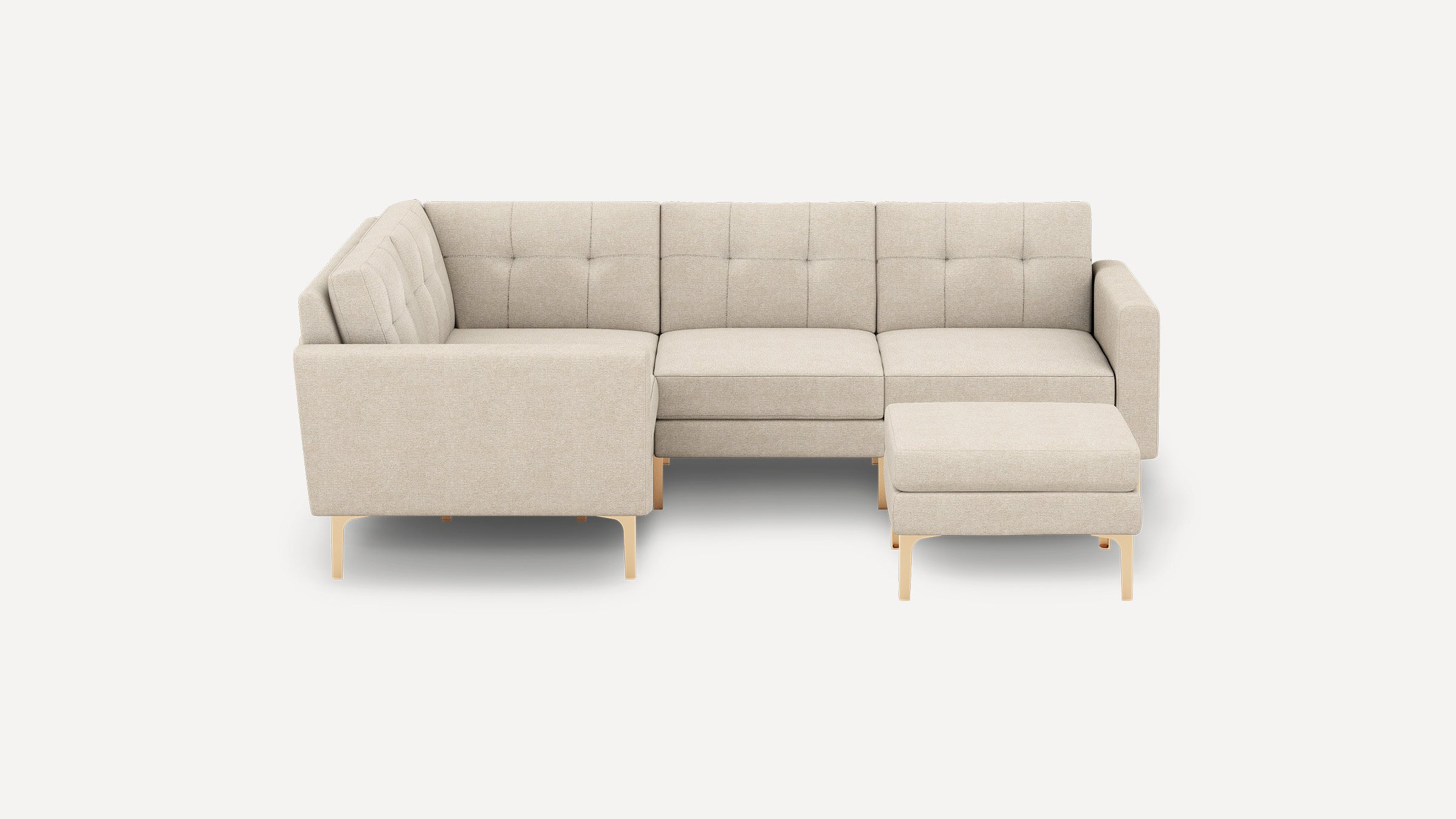 Nomad Plus 4-Seat Corner Sectional with Ottoman - Georgia Clay - Performance Chenille / Brass - Metal / Block Arm