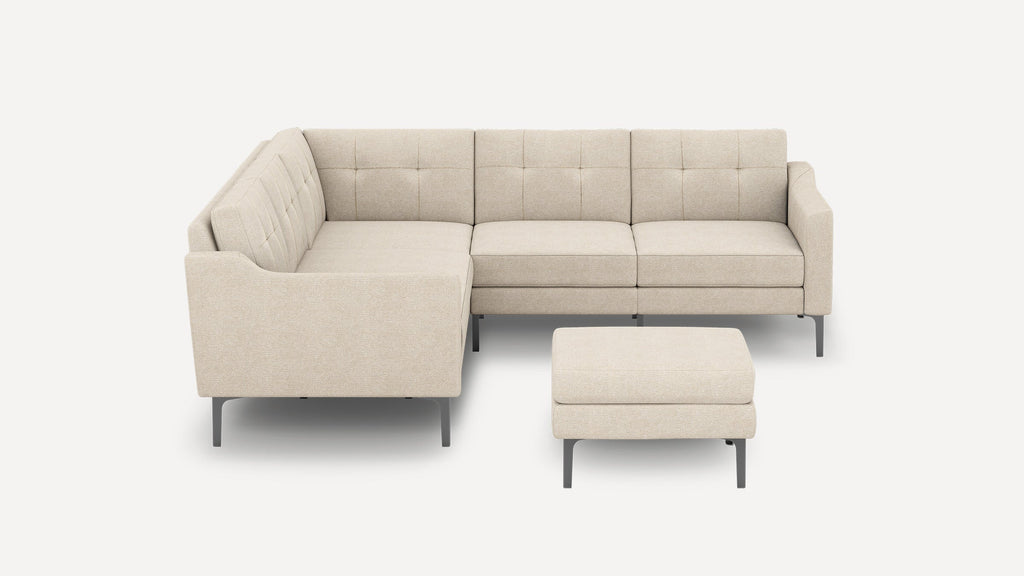 Nomad Plus 5-Seat Corner Sectional with Ottoman - Georgia Clay - Performance Chenille / Black - Metal / Slope Arm