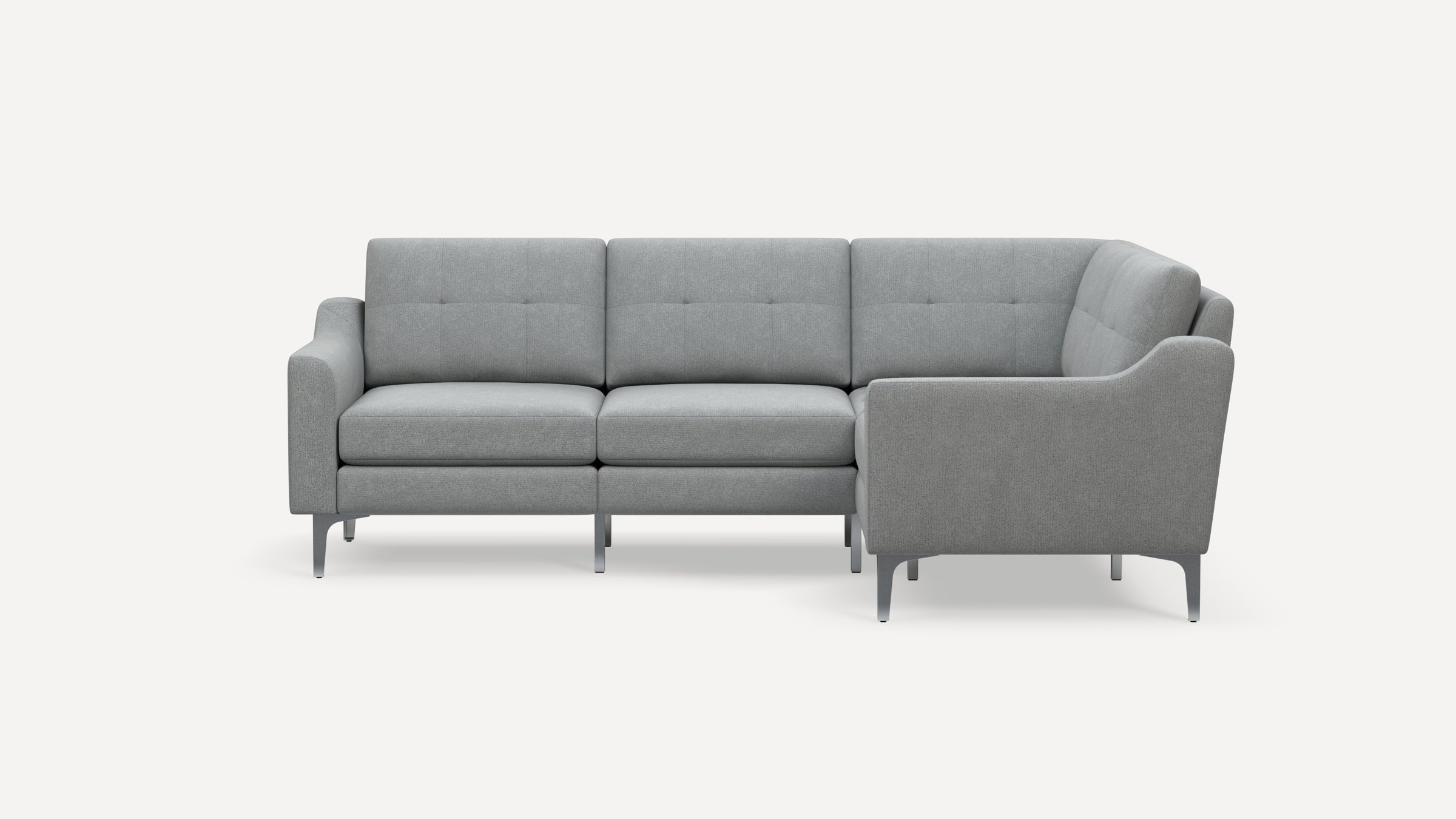 Nomad Plus 4-Seat Corner Sectional - Crushed Gravel - Performance Chenille / Chrome - Metal / Slope Arm