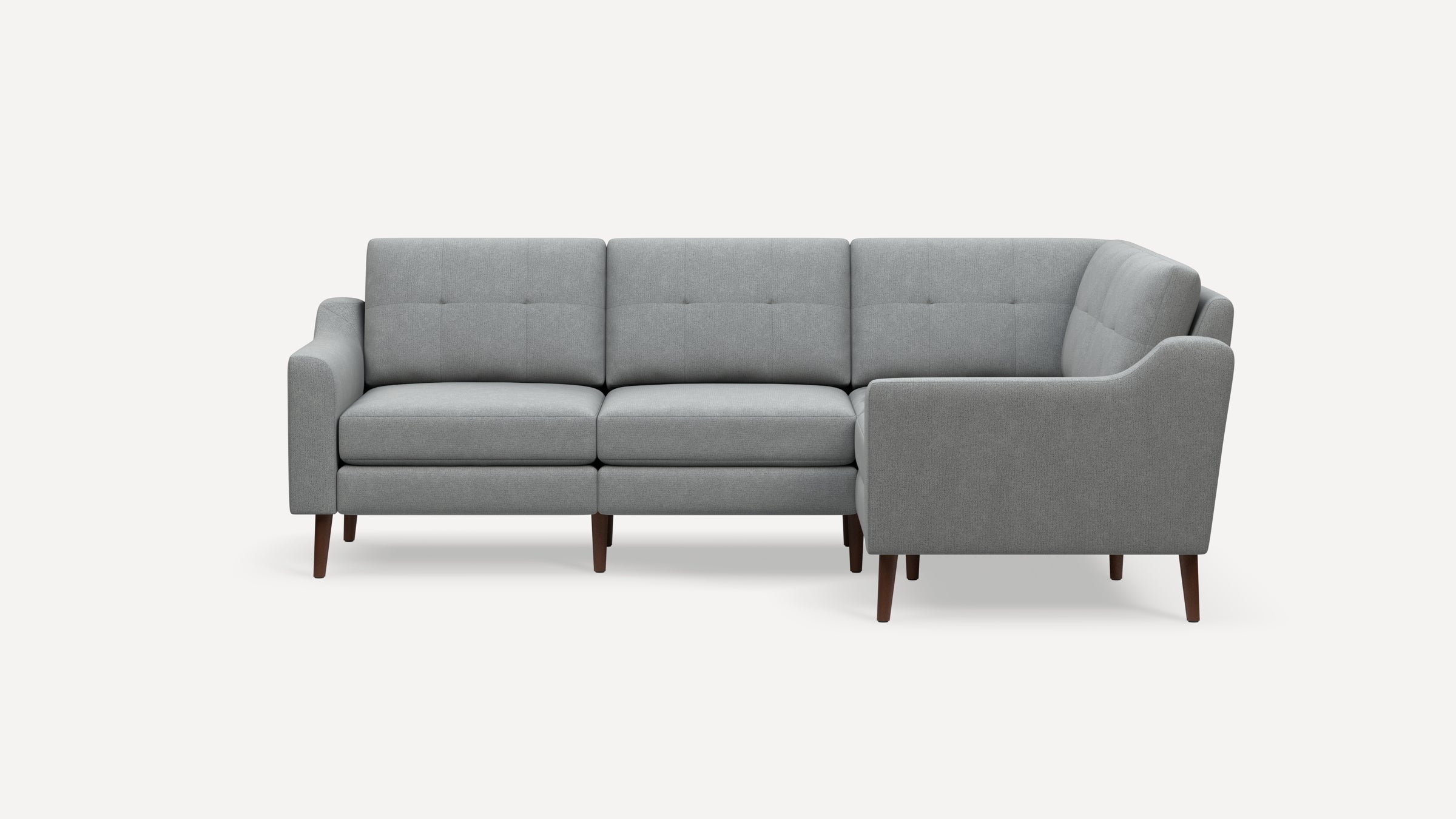 Nomad Plus 4-Seat Corner Sectional - Crushed Gravel - Performance Chenille / Walnut - Wood / Slope Arm