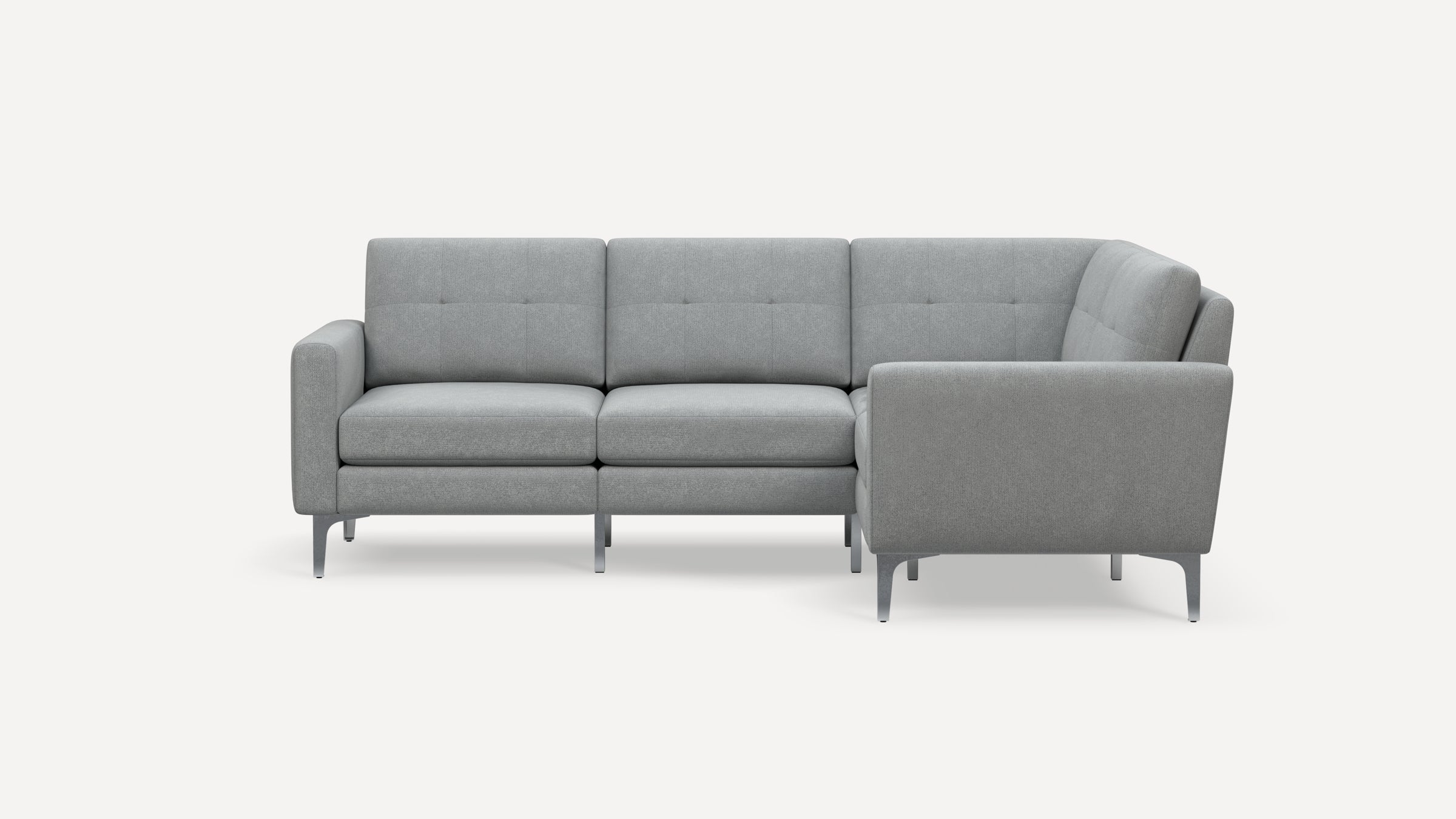 Nomad Plus 4-Seat Corner Sectional - Crushed Gravel - Performance Chenille / Chrome - Metal / Block Arm