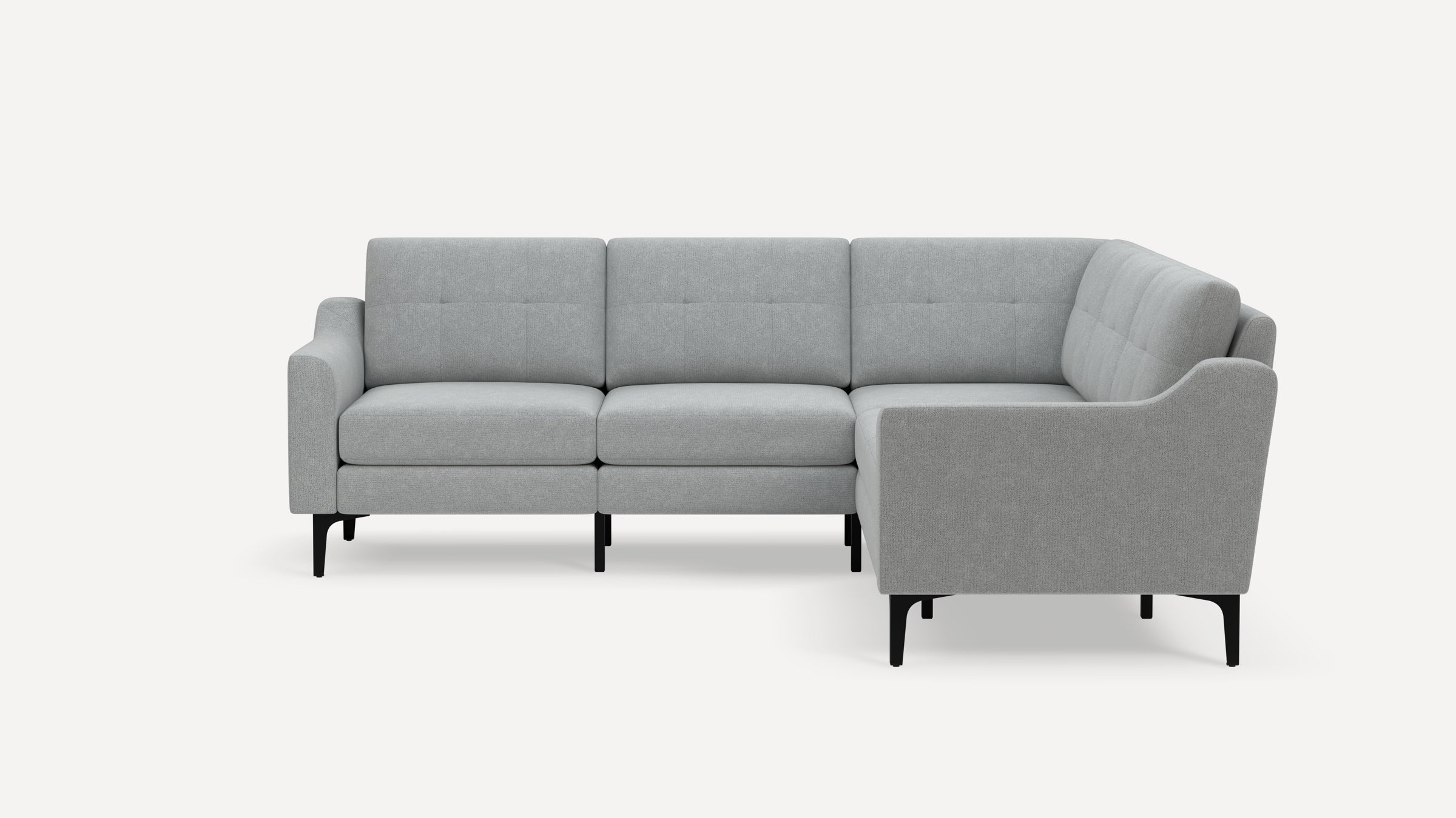 Nomad Plus 5-Seat Corner Sectional - Crushed Gravel - Performance Chenille / Black - Metal / Slope Arm
