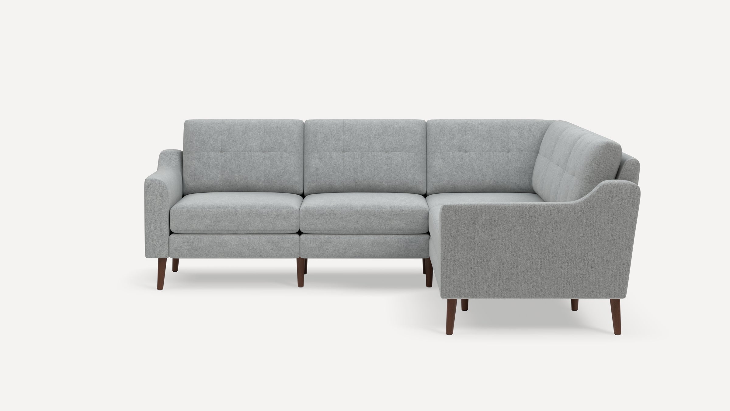 Nomad Plus 5-Seat Corner Sectional - Crushed Gravel - Performance Chenille / Walnut - Wood / Slope Arm