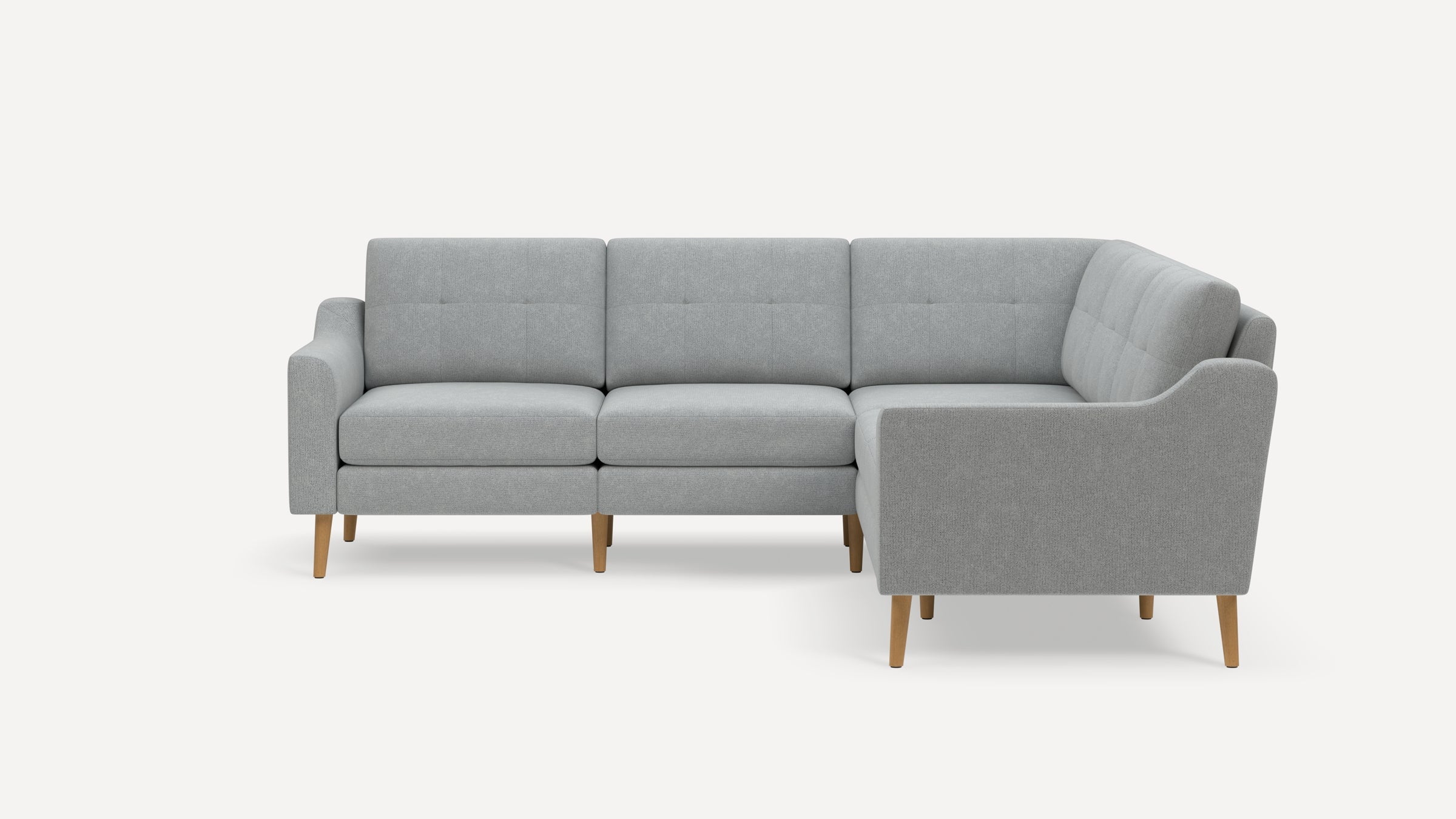 Nomad Plus 5-Seat Corner Sectional - Crushed Gravel - Performance Chenille / Oak - Wood / Slope Arm