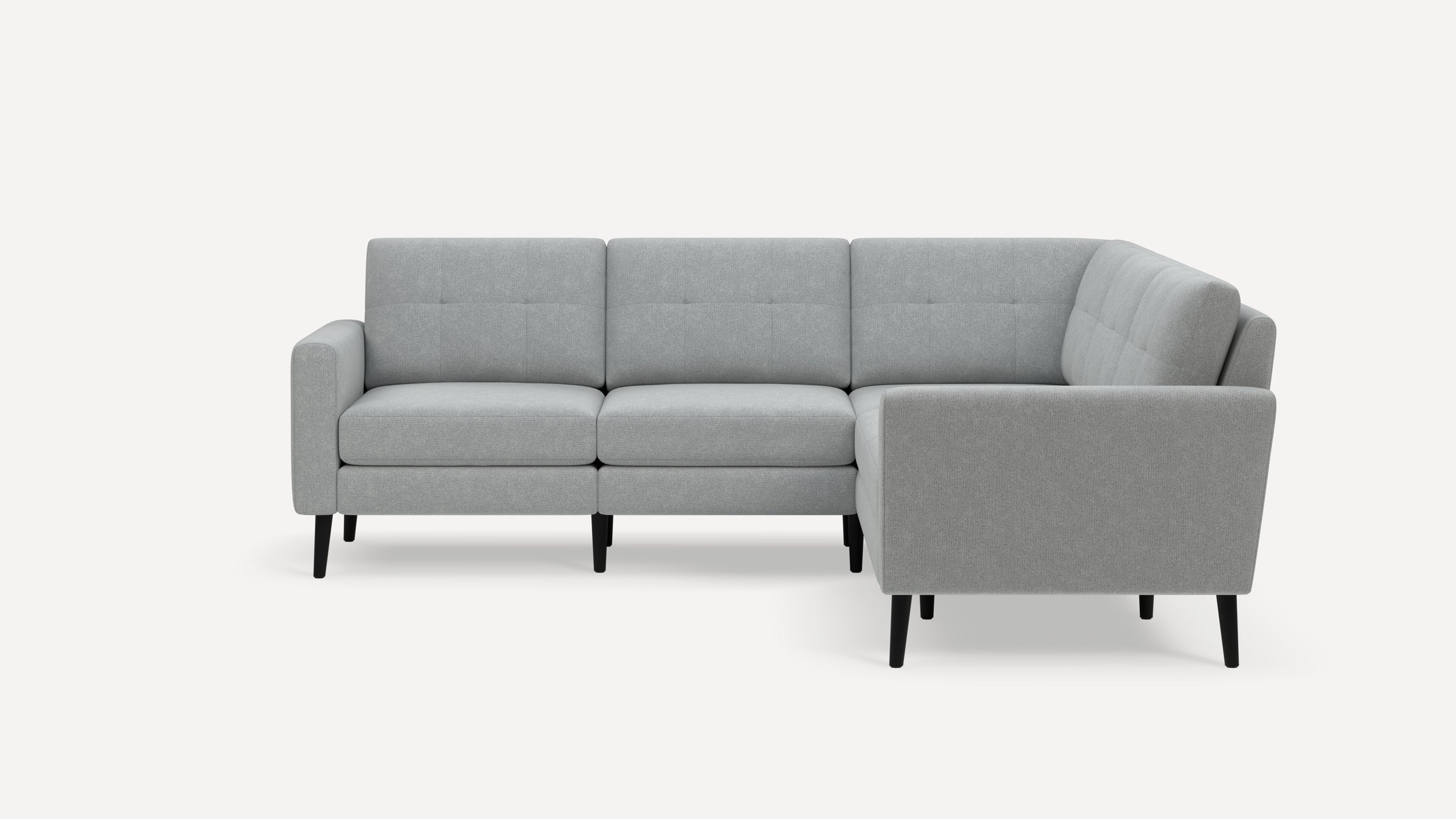 Nomad Plus 5-Seat Corner Sectional - Crushed Gravel - Performance Chenille / Ebony - Wood / Block Arm