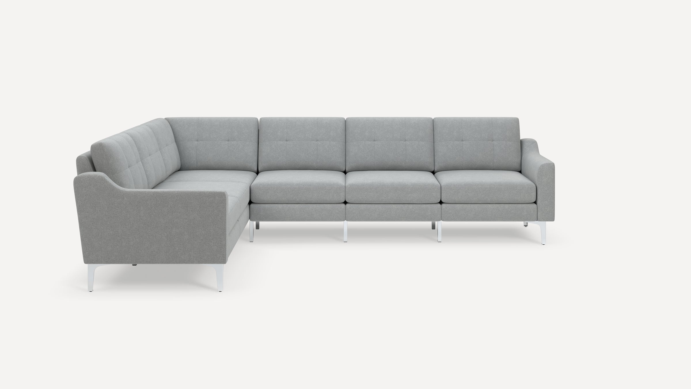 Nomad Plus 6-Seat Corner Sectional - Crushed Gravel - Performance Chenille / Chrome - Metal / Slope Arm