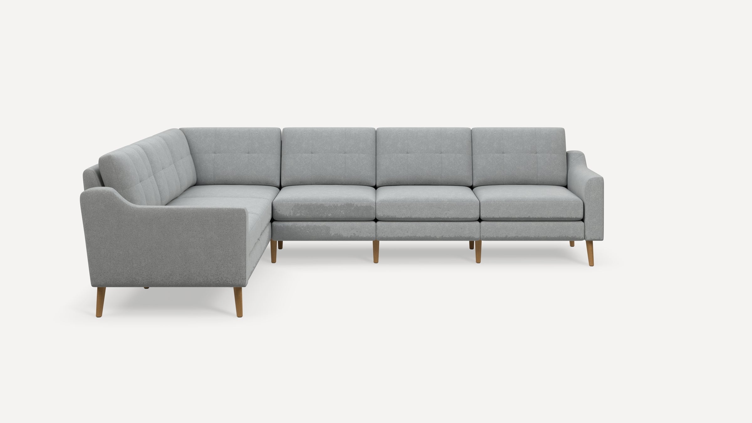 Nomad Plus 6-Seat Corner Sectional - Crushed Gravel - Performance Chenille / Oak - Wood / Slope Arm