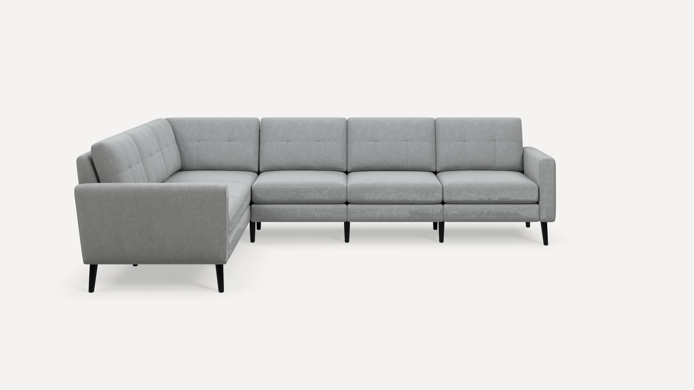 Nomad Plus 6-Seat Corner Sectional - Crushed Gravel - Performance Chenille / Ebony - Wood / Block Arm
