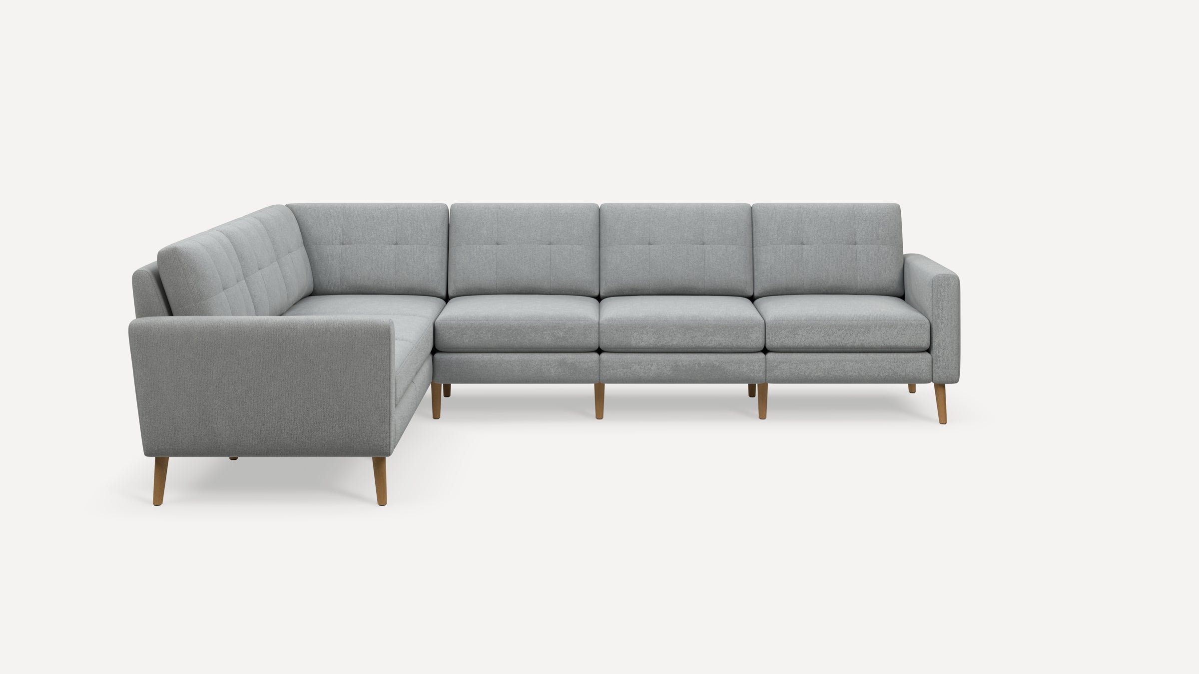 Nomad Plus 6-Seat Corner Sectional - Crushed Gravel - Performance Chenille / Oak - Wood / Block Arm
