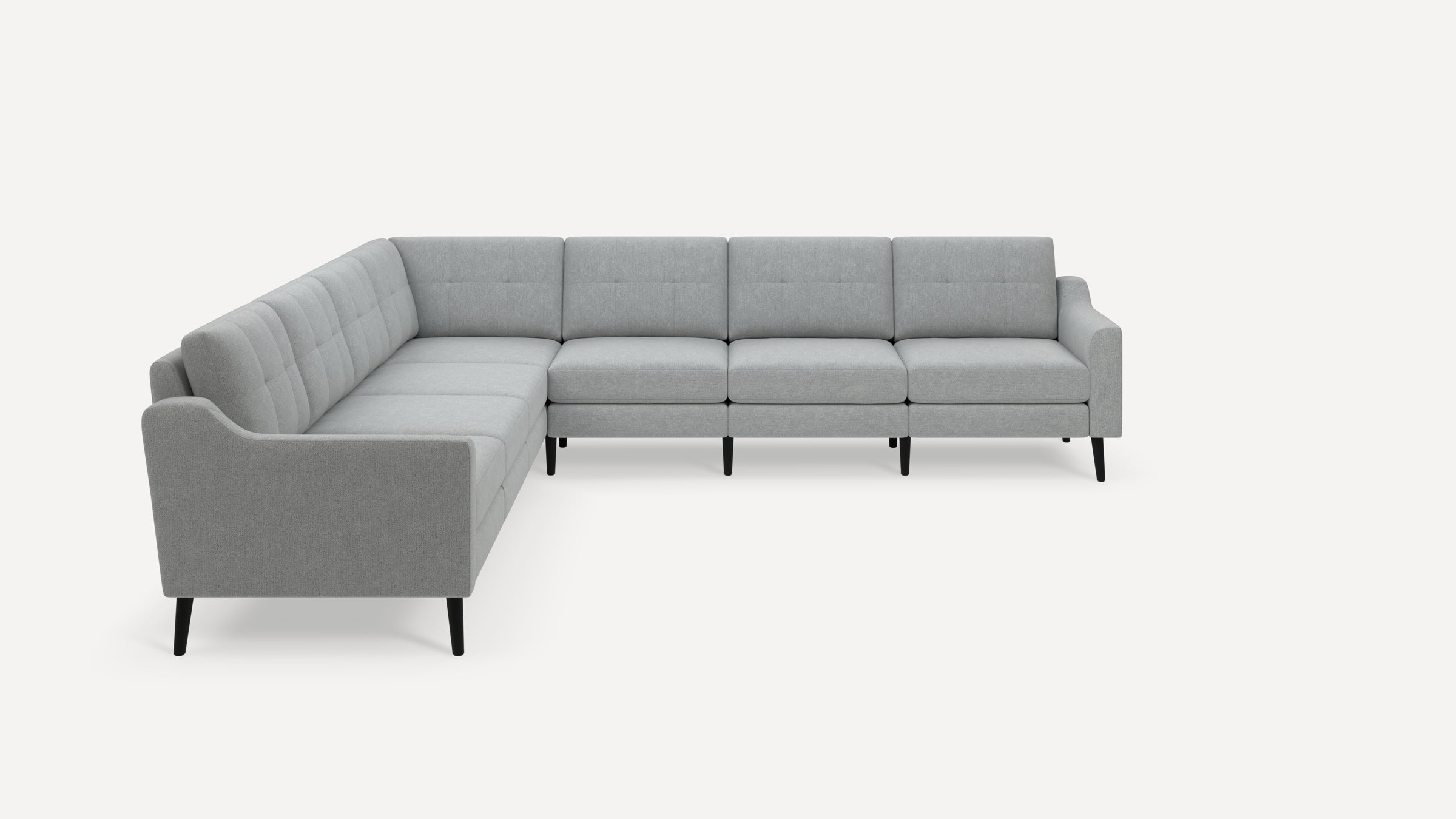 Nomad Plus 7-Seat Corner Sectional - Crushed Gravel - Performance Chenille / Ebony - Wood / Slope Arm