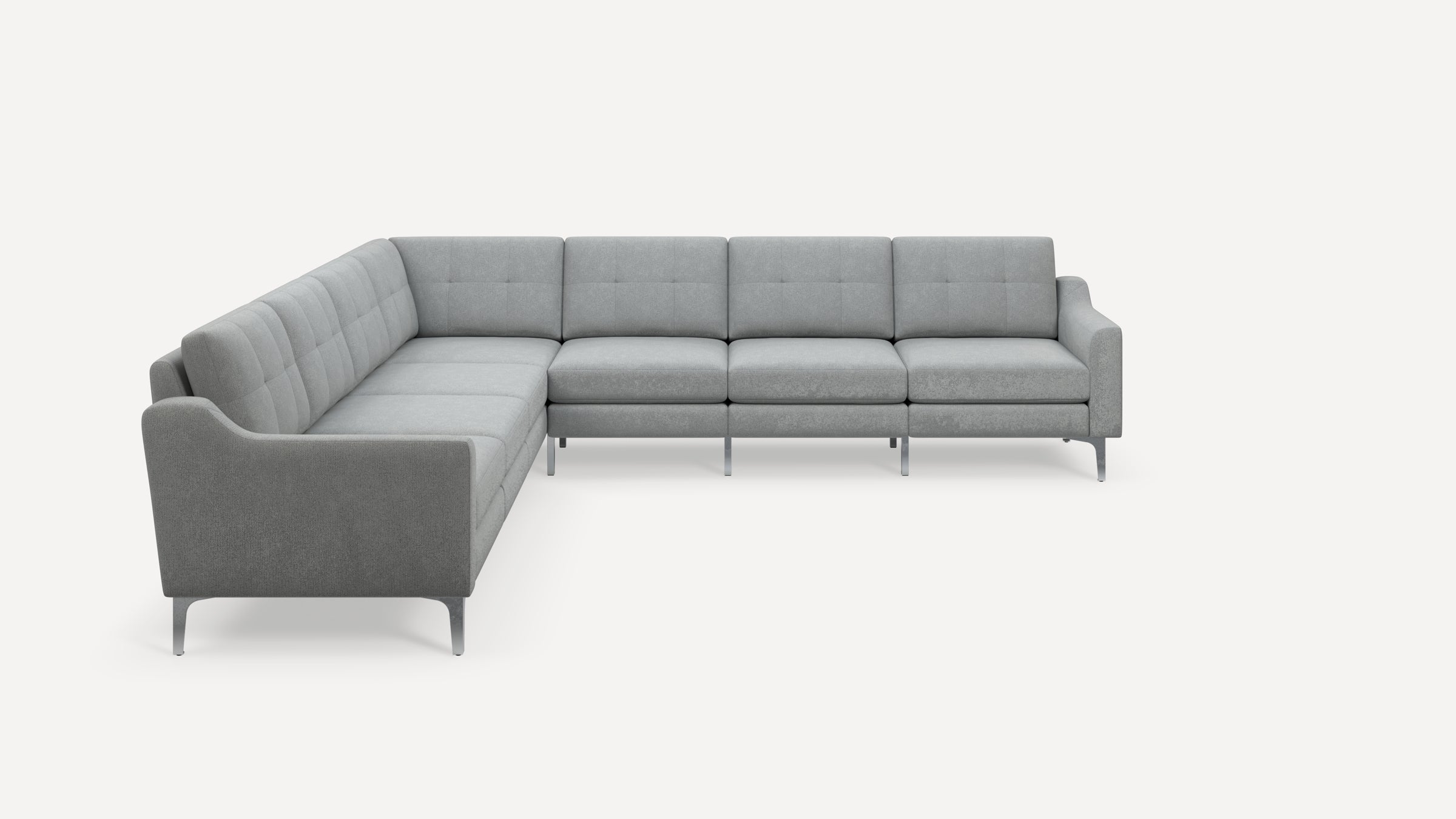 Nomad Plus 7-Seat Corner Sectional - Crushed Gravel - Performance Chenille / Chrome - Metal / Slope Arm