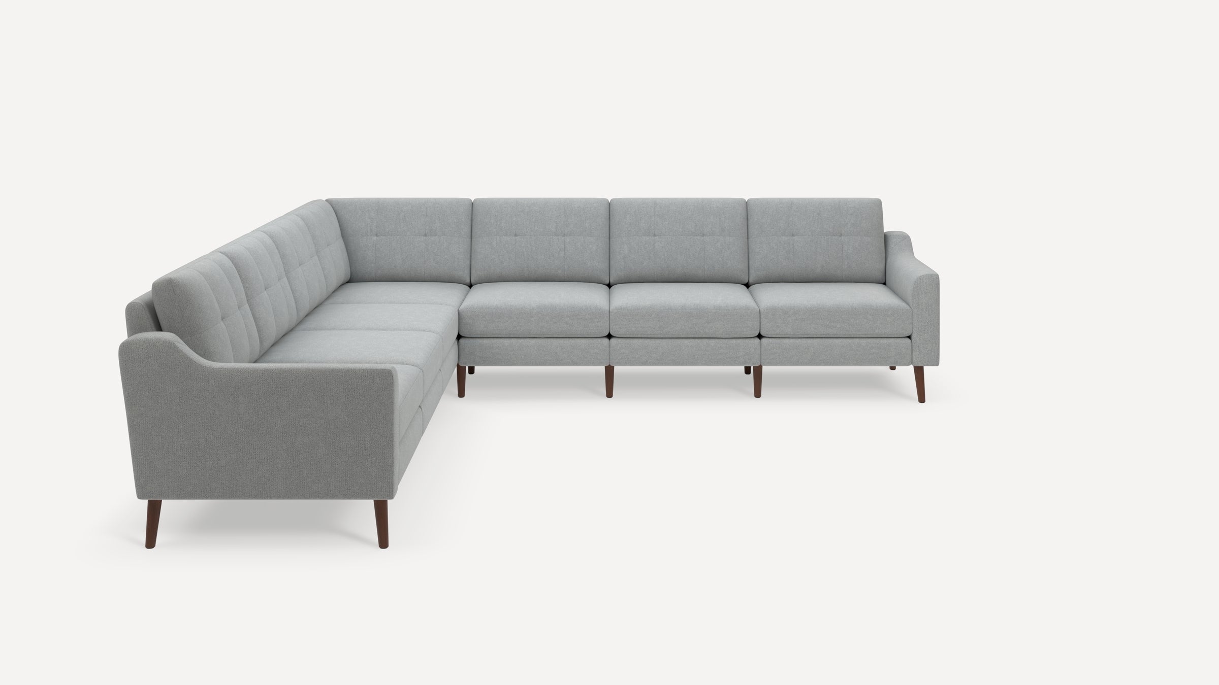 Nomad Plus 7-Seat Corner Sectional - Crushed Gravel - Performance Chenille / Walnut - Wood / Slope Arm