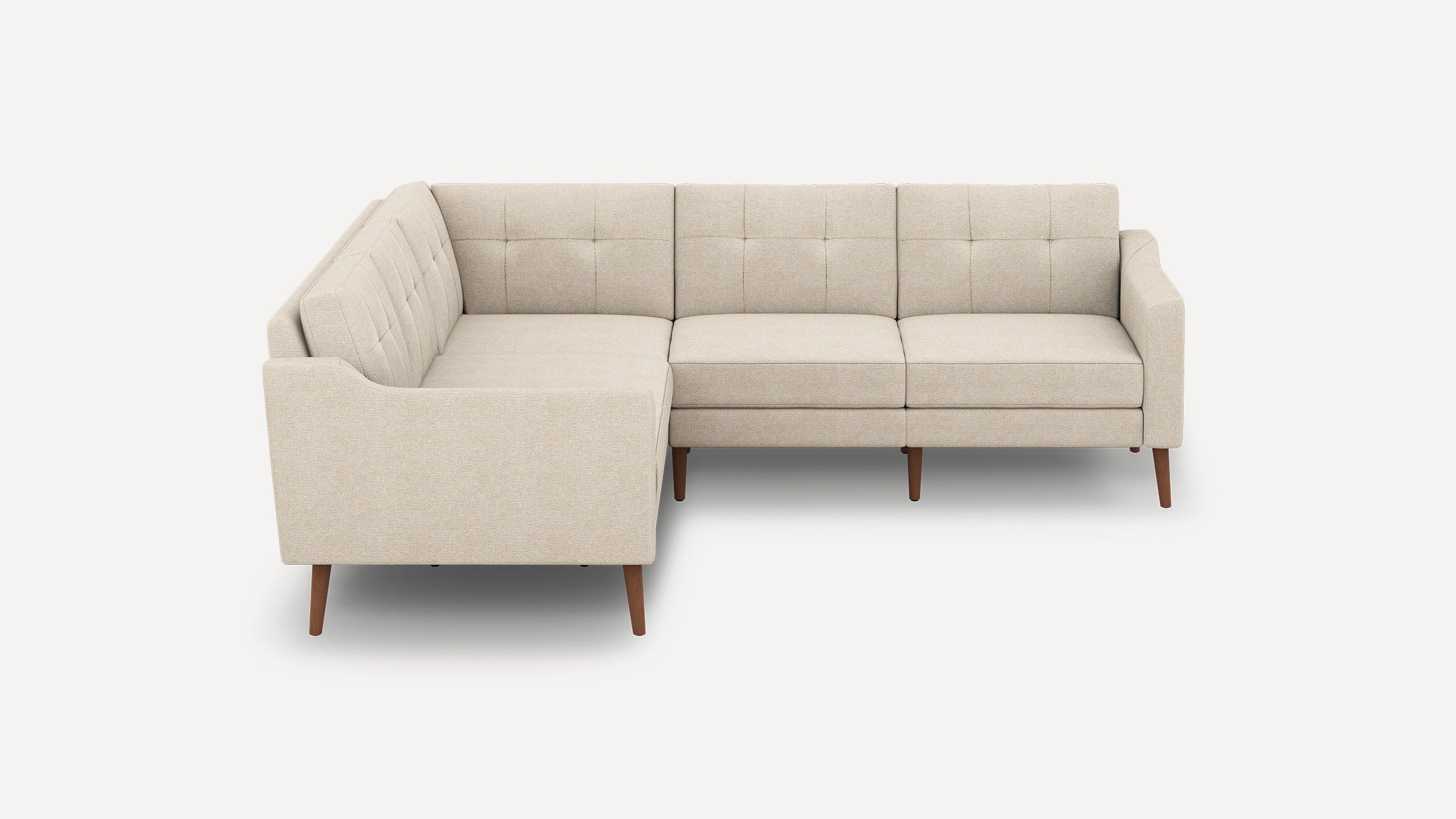 Nomad Plus 5-Seat Corner Sectional - Georgia Clay - Performance Chenille / Walnut - Wood / Slope Arm