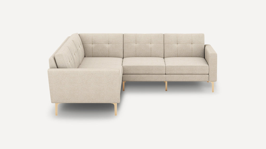 Nomad Plus 5-Seat Corner Sectional - Georgia Clay - Performance Chenille / Brass - Metal / Block Arm