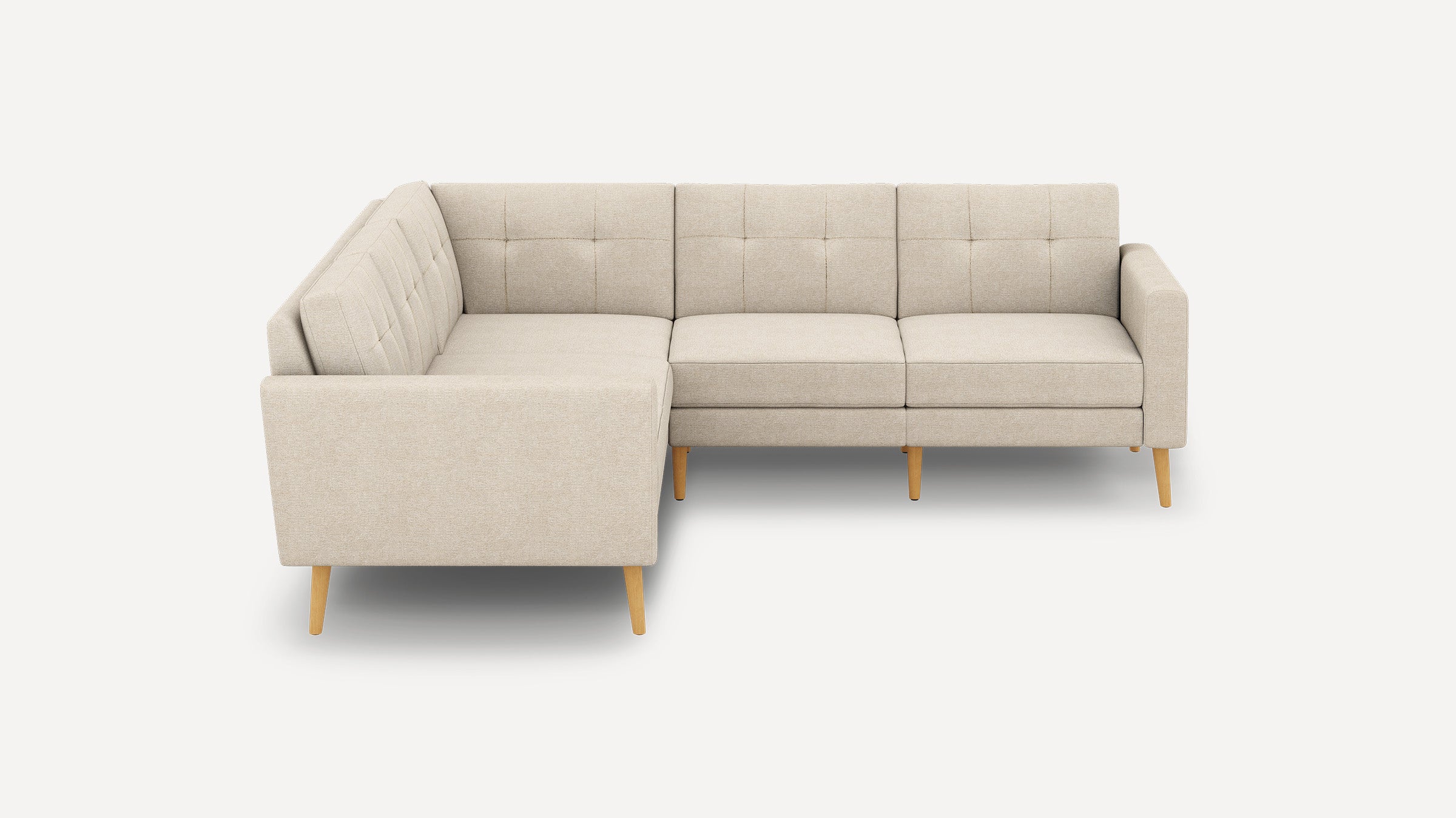 Nomad Plus 5-Seat Corner Sectional - Georgia Clay - Performance Chenille / Oak - Wood / Block Arm