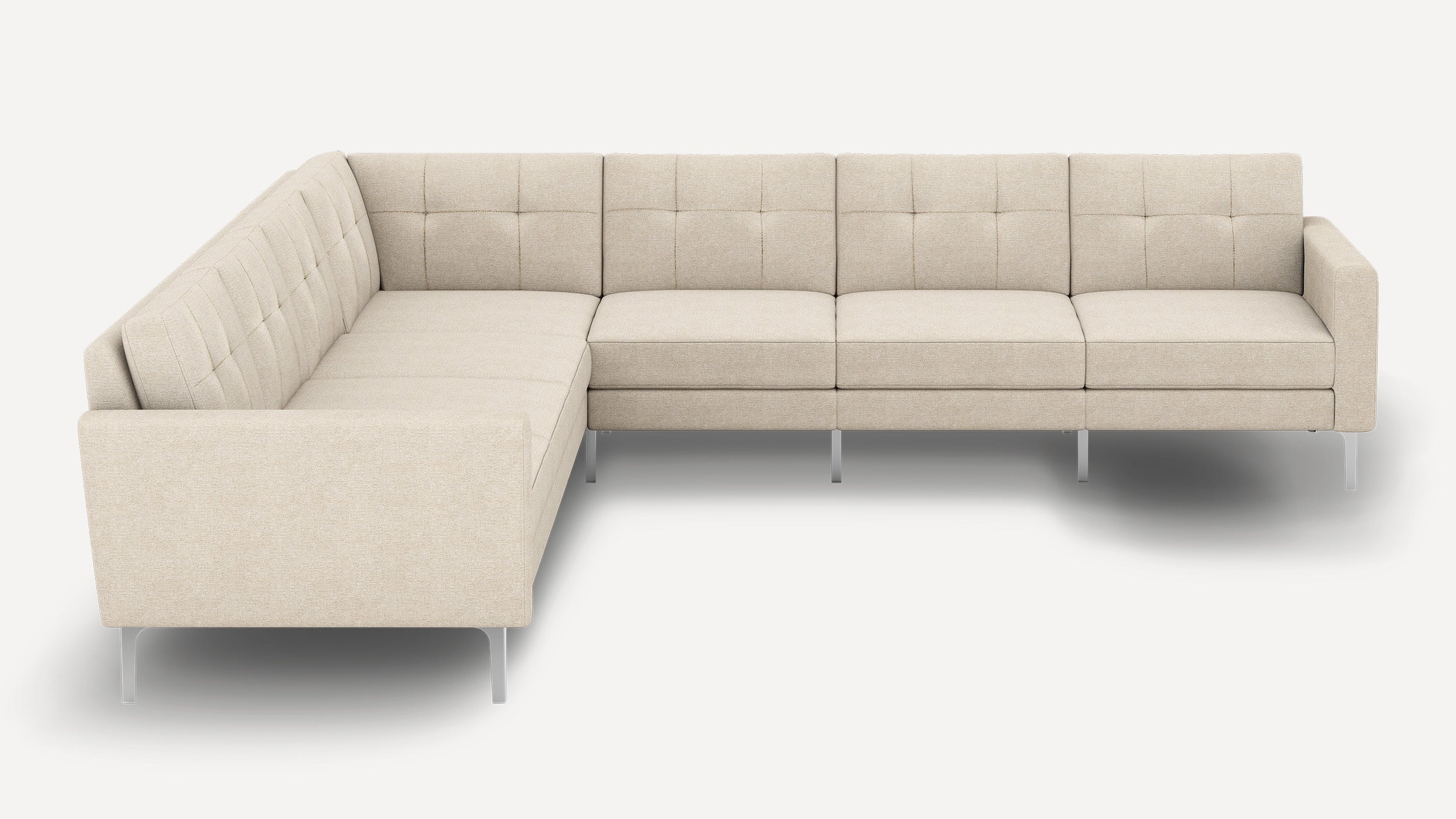 Nomad Plus 7-Seat Corner Sectional - Georgia Clay - Performance Chenille / Chrome - Metal / Block Arm