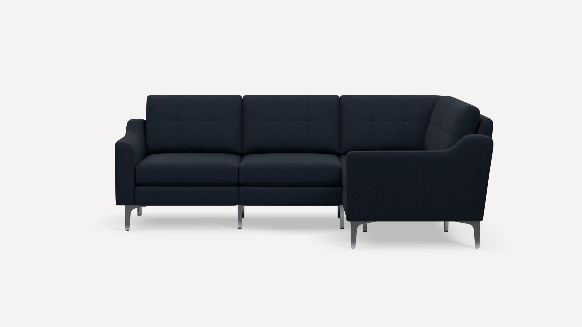 Nomad Plus 4-Seat Corner Sectional - Navy Blue - Performance Flatweave / Chrome - Metal / Slope Arm