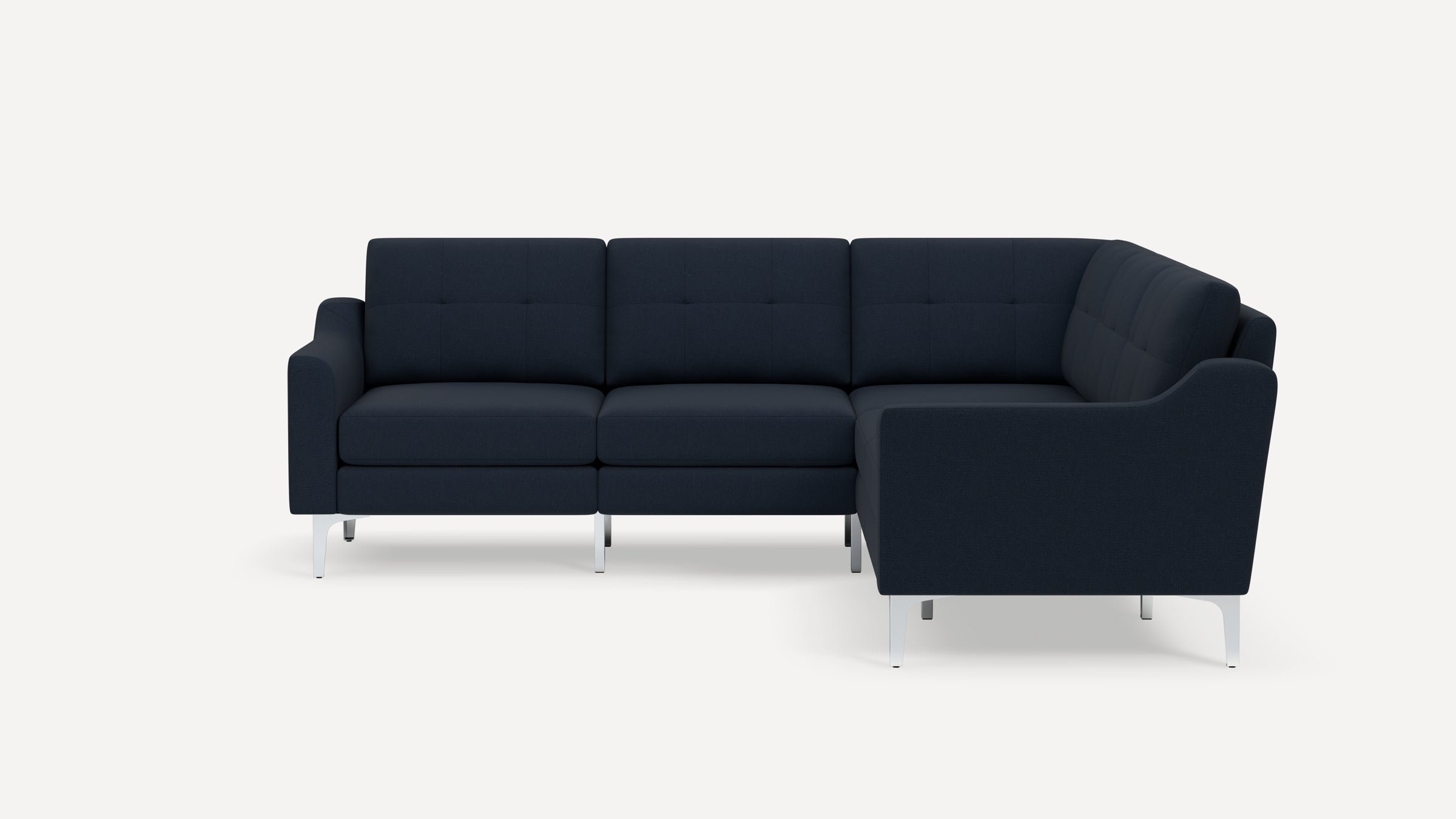 Nomad Plus 5-Seat Corner Sectional - Navy Blue - Performance Flatweave / Chrome - Metal / Slope Arm