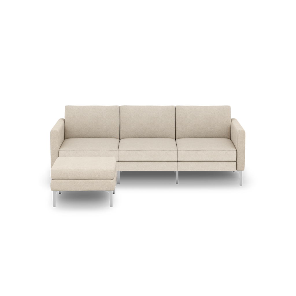 Nomad Sofa with Ottoman - Georgia Clay - Performance Chenille / Chrome - Metal / Arch