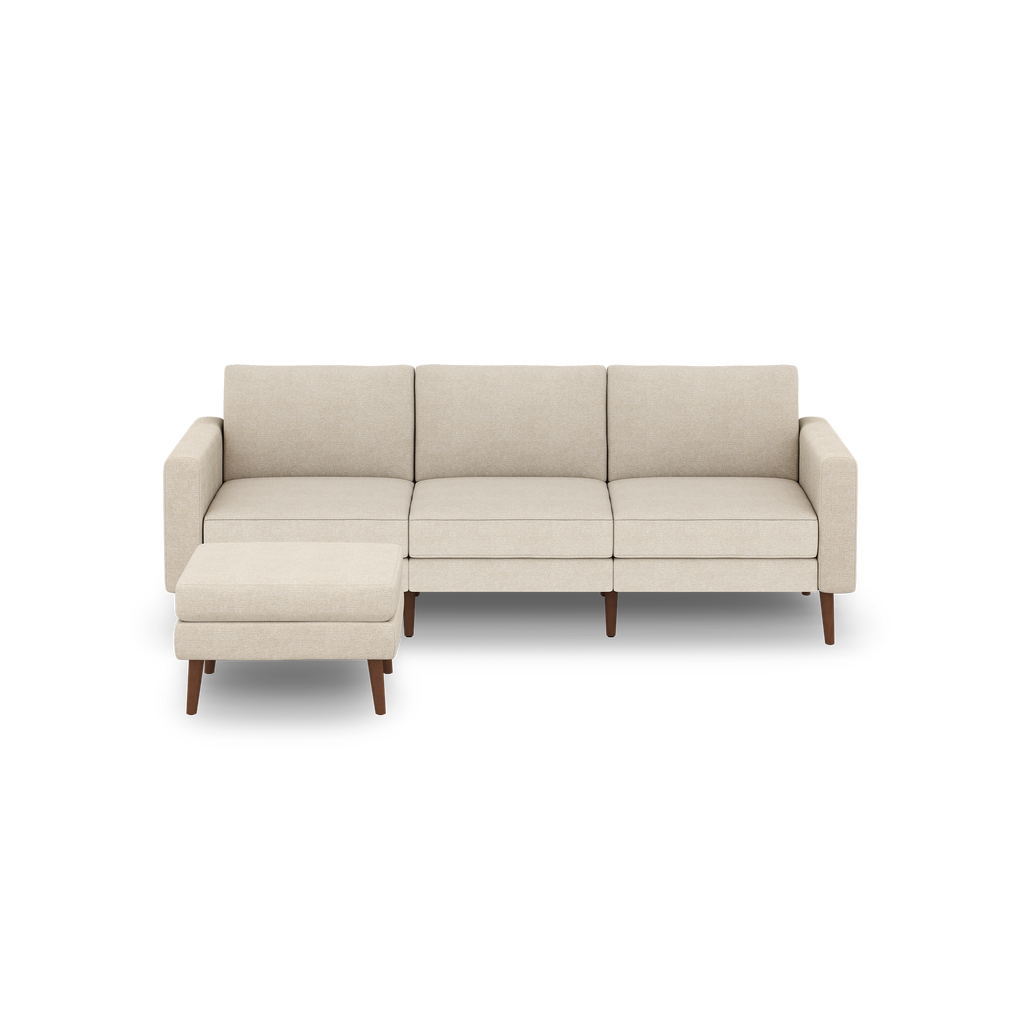 Nomad Sofa with Ottoman - Georgia Clay - Performance Chenille / Walnut - Wood / Block