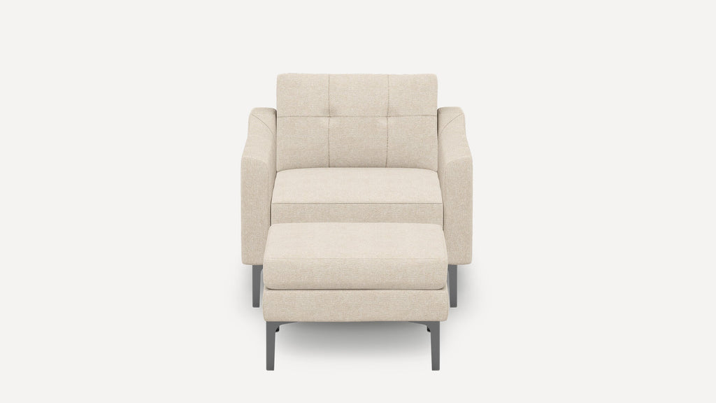 Nomad Plus Armchair with Ottoman - Georgia Clay - Performance Chenille / Black - Metal / Slope Arm