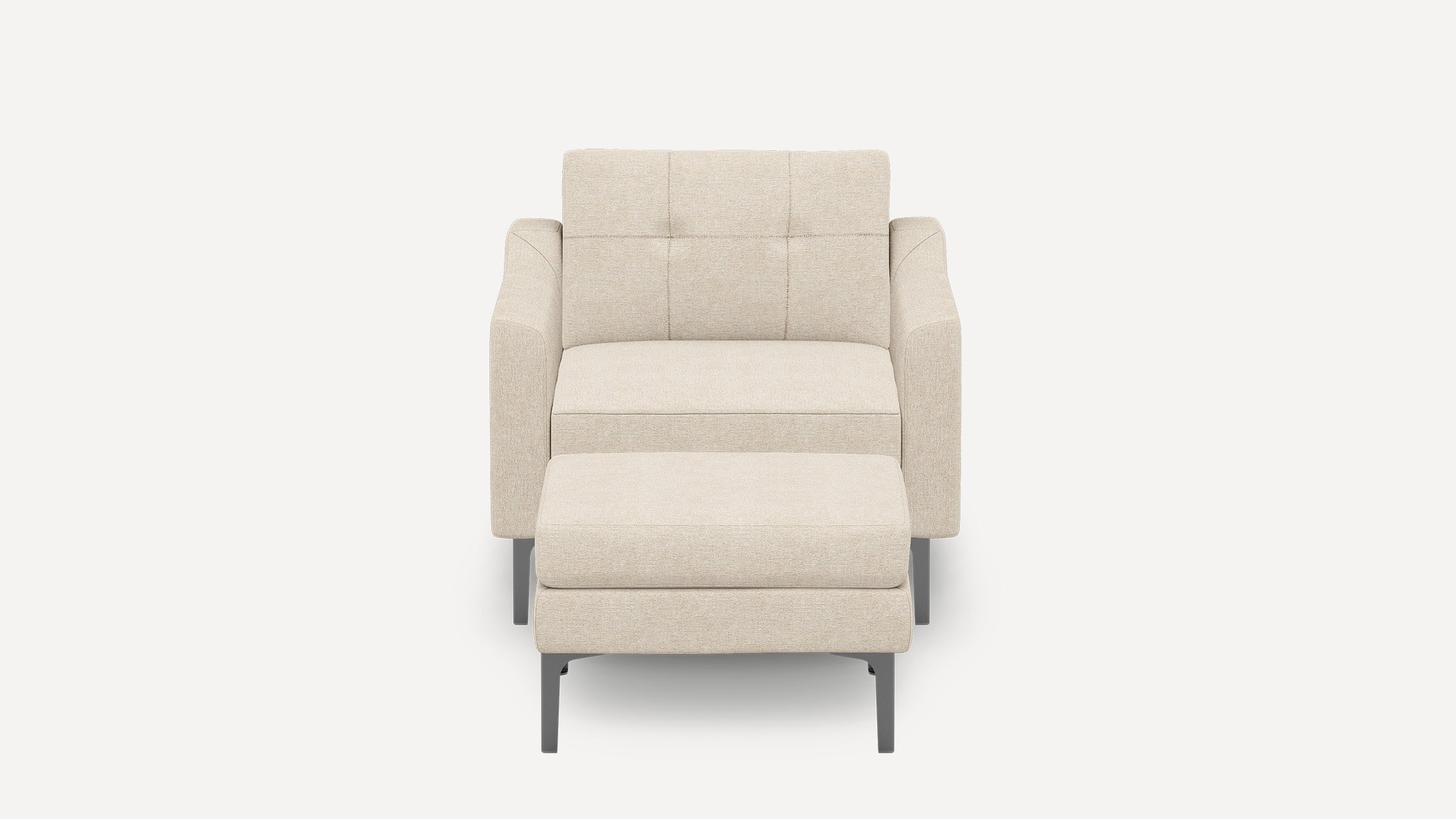 Nomad Plus Armchair with Ottoman - Georgia Clay - Performance Chenille / Black - Metal / Slope Arm