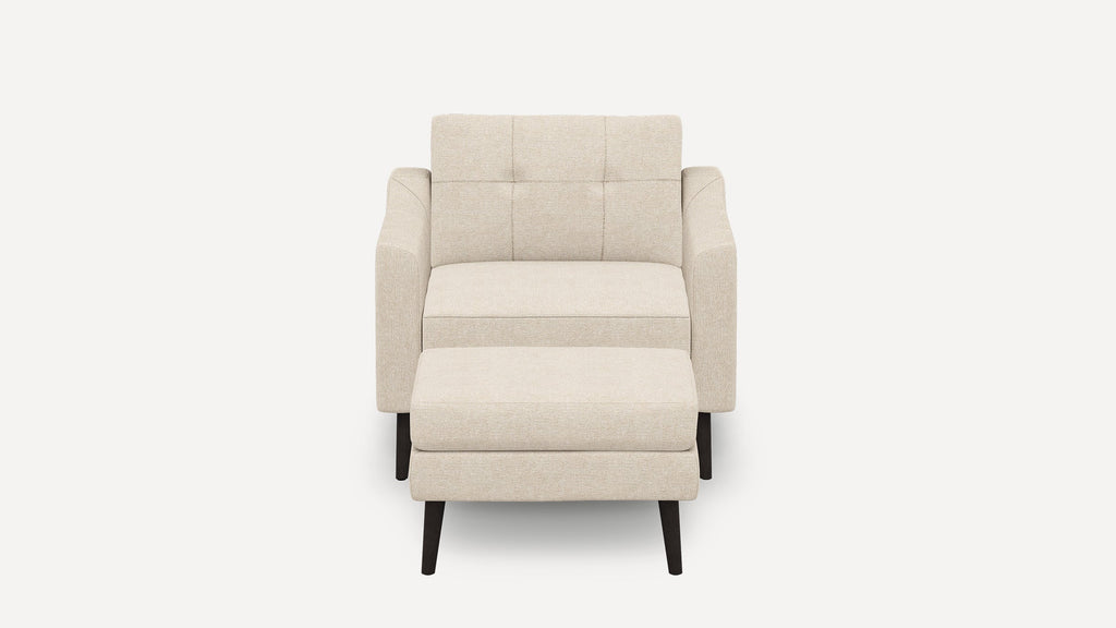 Nomad Plus Armchair with Ottoman - Georgia Clay - Performance Chenille / Ebony - Wood / Slope Arm