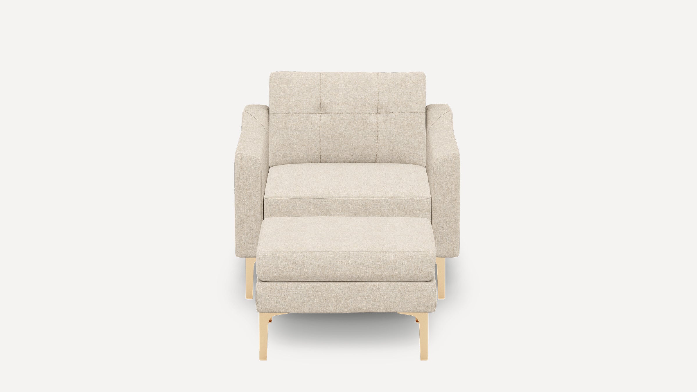 Nomad Plus Armchair with Ottoman - Georgia Clay - Performance Chenille / Brass - Metal / Slope Arm