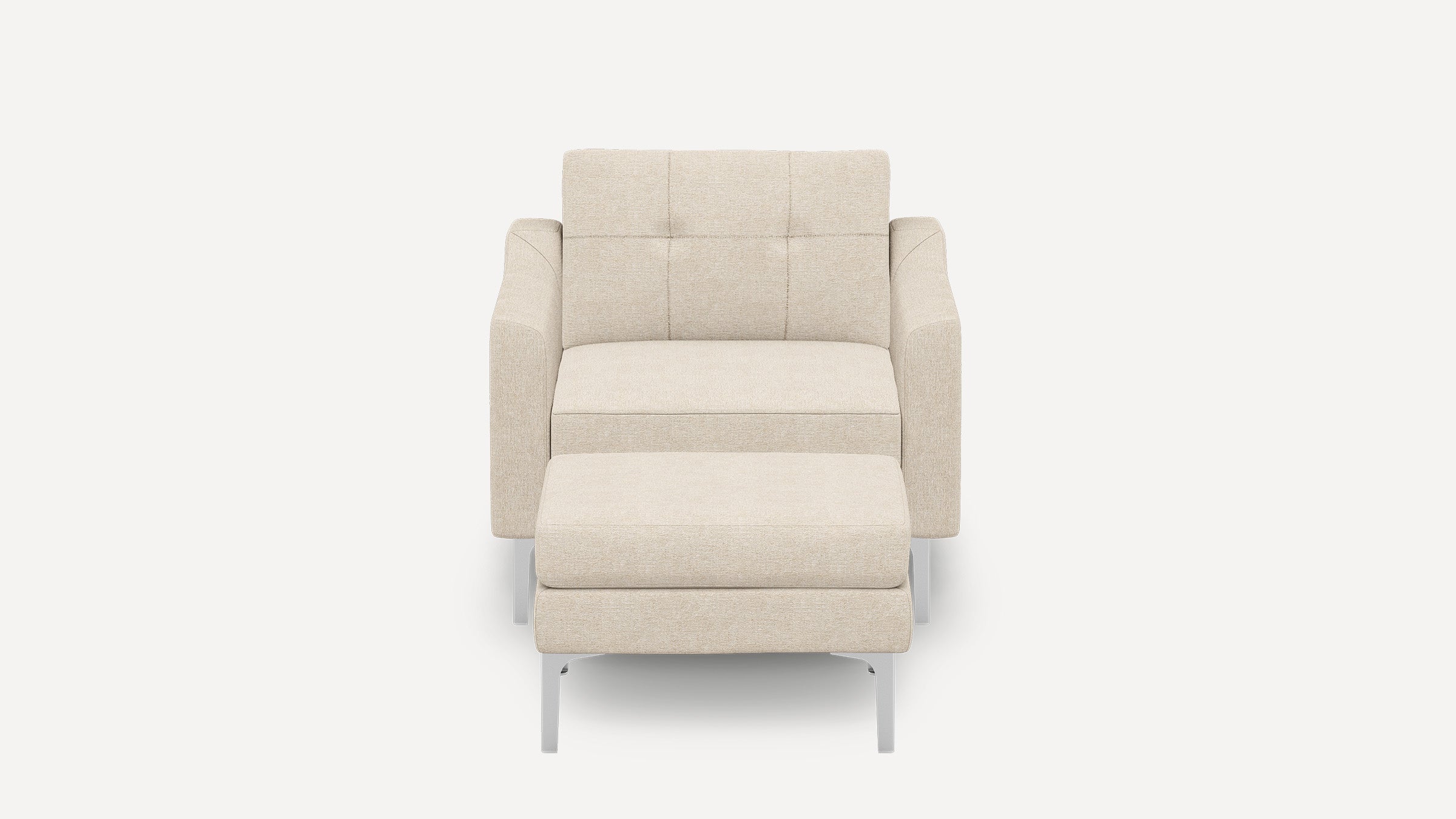 Nomad Plus Armchair with Ottoman - Georgia Clay - Performance Chenille / Chrome - Metal / Slope Arm