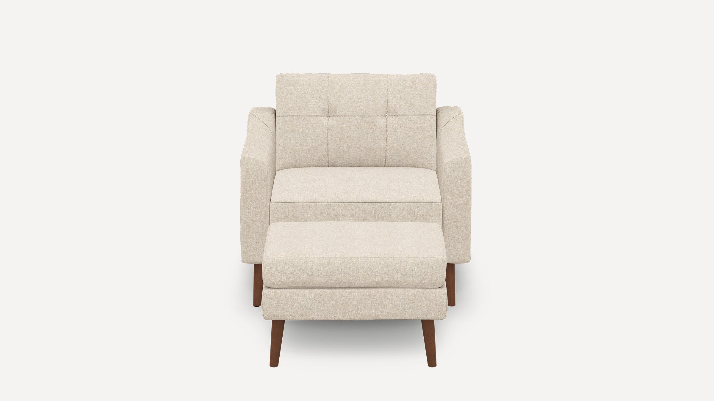 Nomad Plus Armchair with Ottoman - Georgia Clay - Performance Chenille / Walnut - Wood / Slope Arm