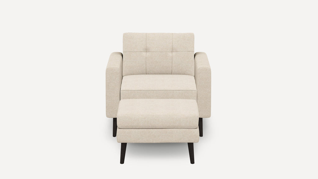 Nomad Plus Armchair with Ottoman - Georgia Clay - Performance Chenille / Ebony - Wood / Block Arm