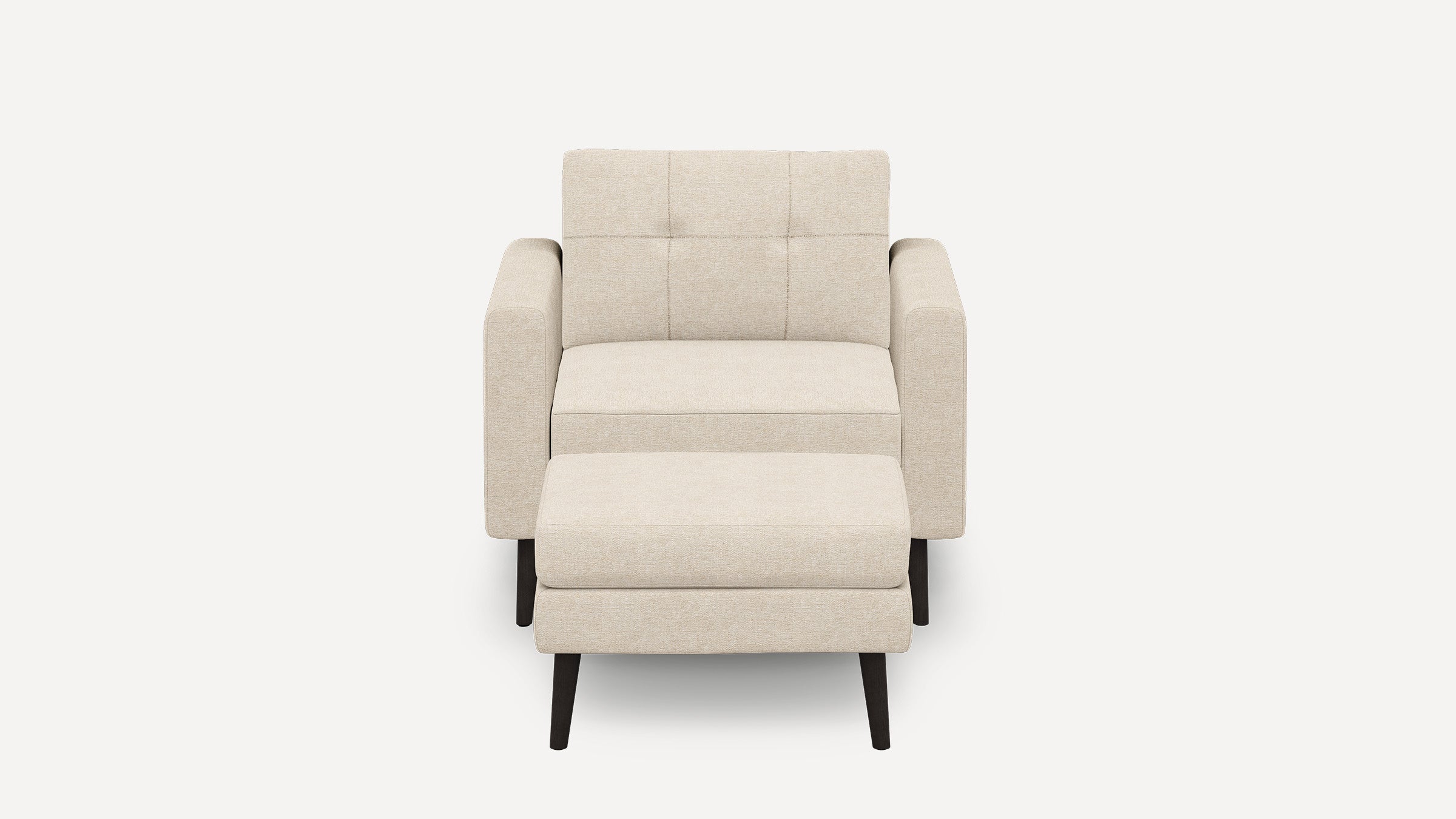 Nomad Plus Armchair with Ottoman - Georgia Clay - Performance Chenille / Ebony - Wood / Block Arm