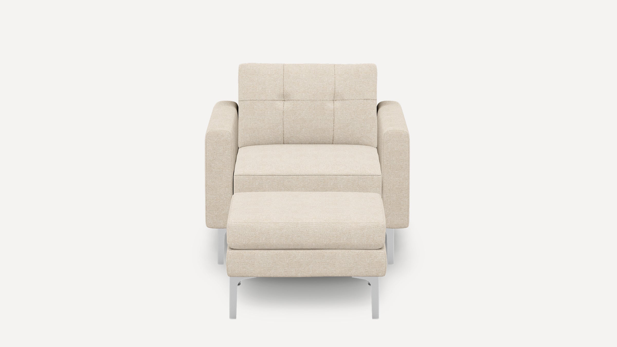 Nomad Plus Armchair with Ottoman - Georgia Clay - Performance Chenille / Chrome - Metal / Block Arm