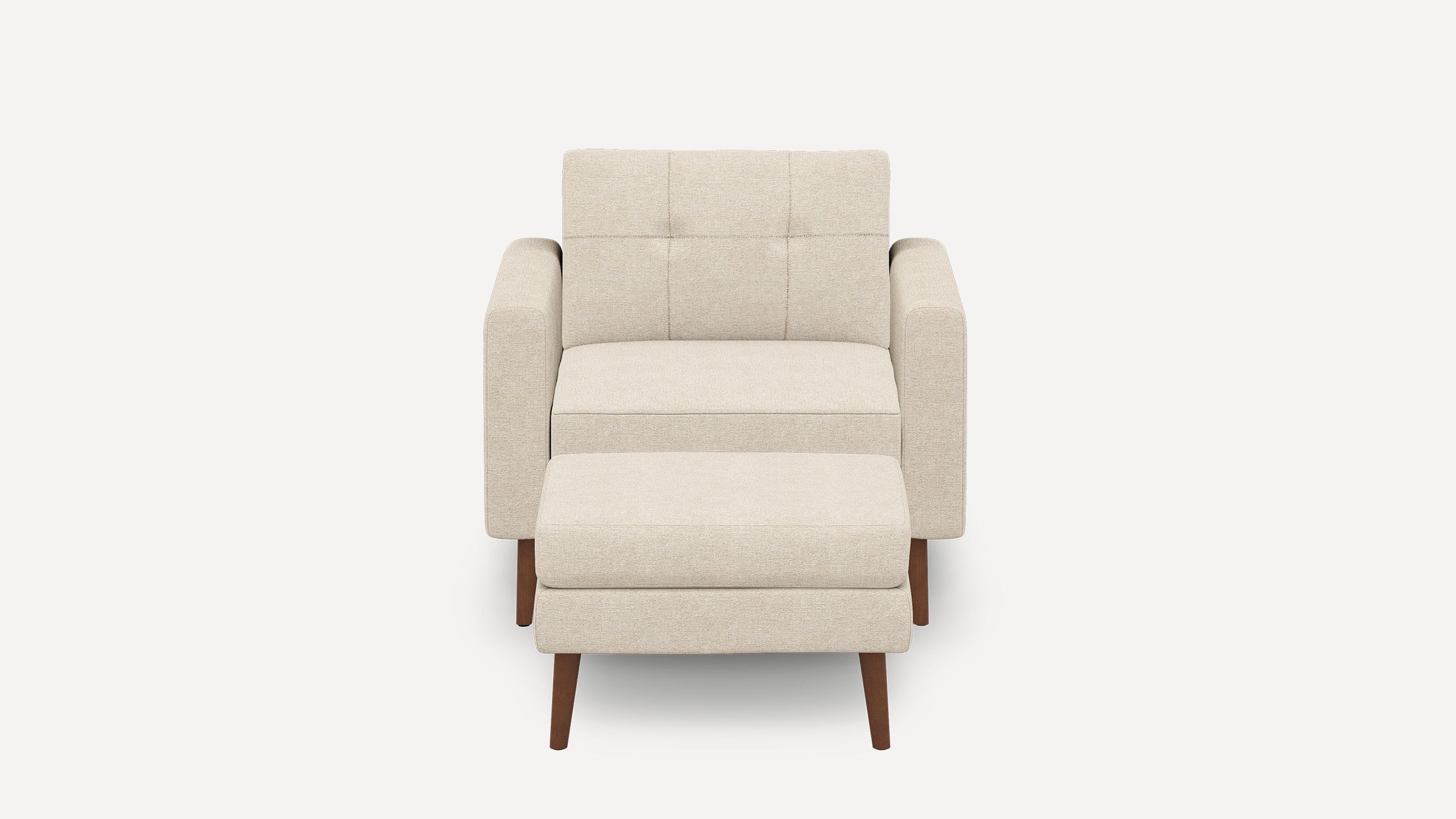 Nomad Plus Armchair with Ottoman - Georgia Clay - Performance Chenille / Walnut - Wood / Block Arm