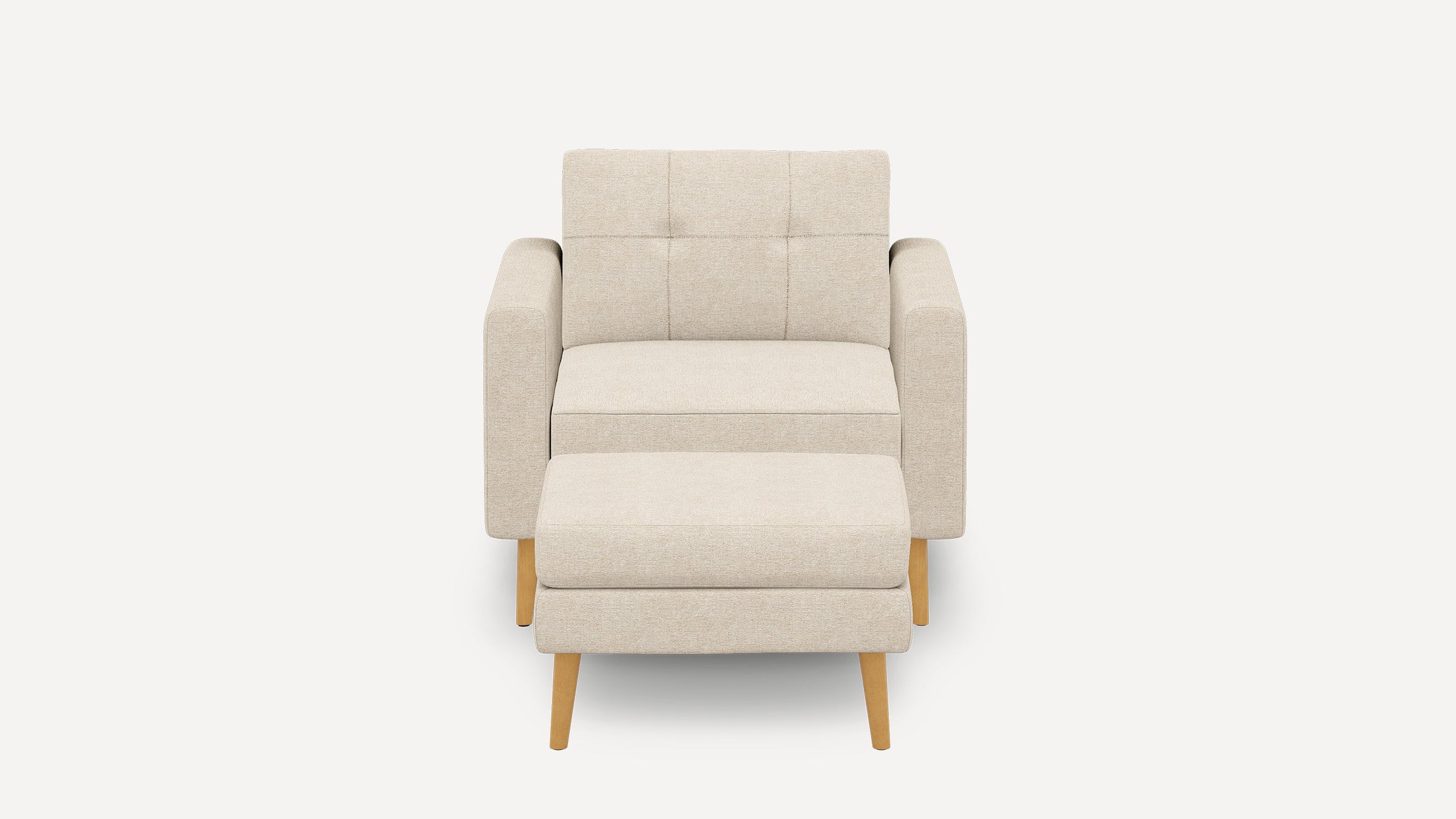 Nomad Plus Armchair with Ottoman - Georgia Clay - Performance Chenille / Oak - Wood / Block Arm