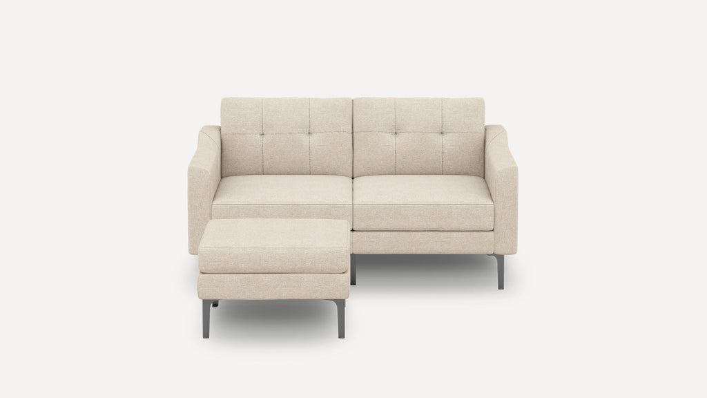 Nomad Plus Loveseat with Ottoman - Georgia Clay - Performance Chenille / Black - Metal / Slope Arm