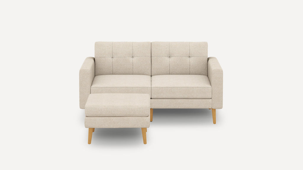 Nomad Plus Loveseat with Ottoman - Georgia Clay - Performance Chenille / Oak - Wood / Block Arm