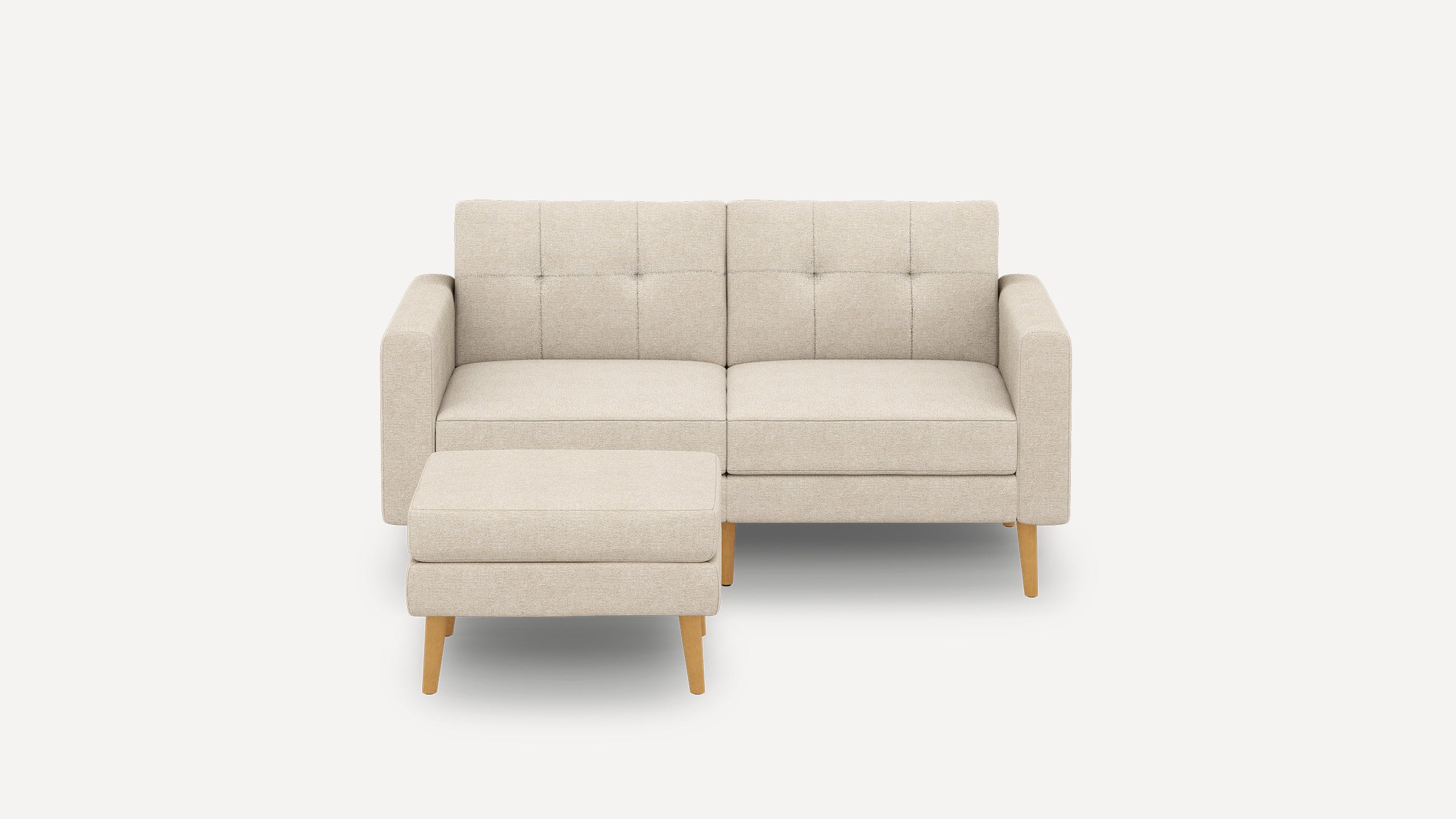 Nomad Plus Loveseat with Ottoman - Georgia Clay - Performance Chenille / Oak - Wood / Block Arm