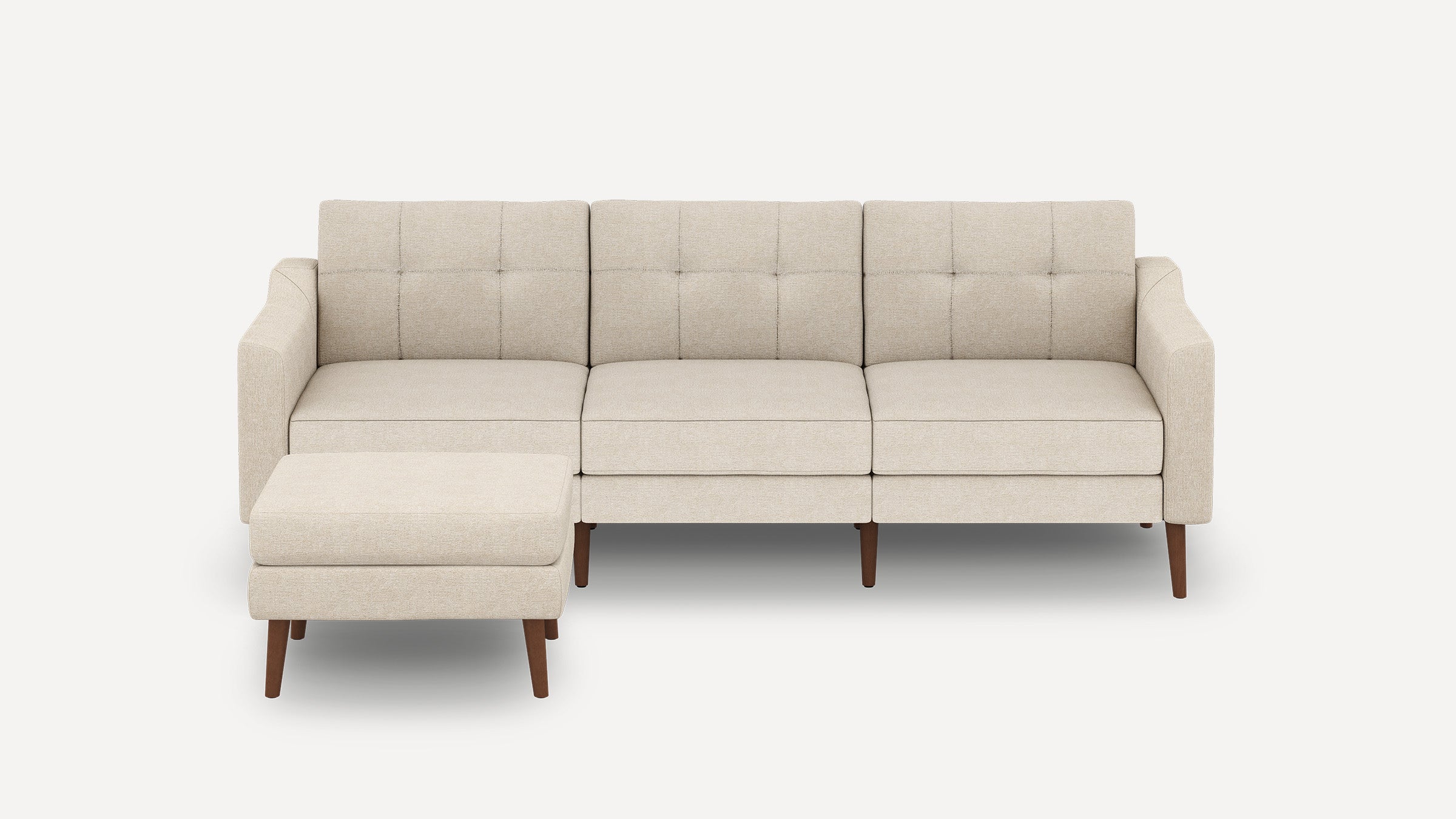 Nomad Plus Sofa with Ottoman - Georgia Clay - Performance Chenille / Walnut - Wood / Slope Arm