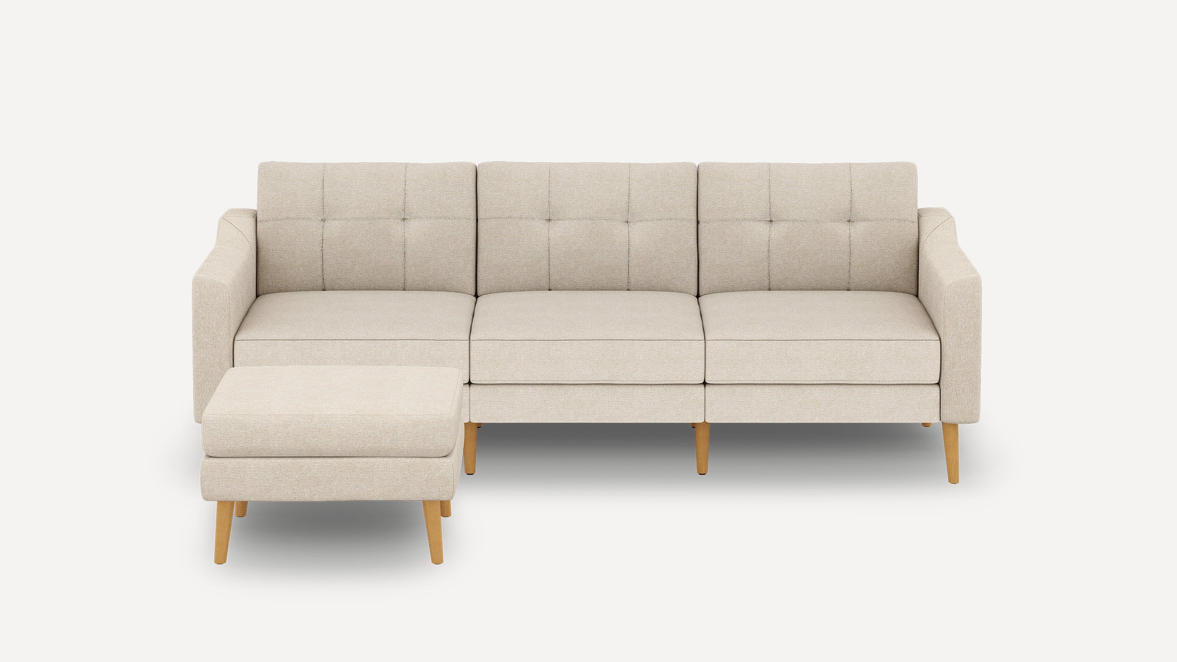 Nomad Plus Sofa with Ottoman - Georgia Clay - Performance Chenille / Oak - Wood / Slope Arm