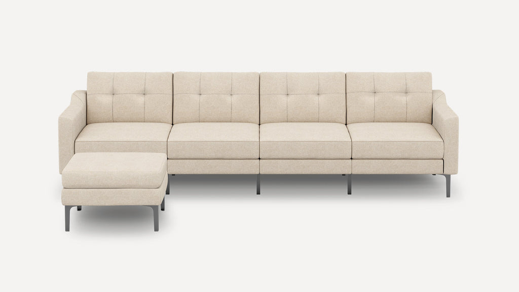 Nomad Plus King Sofa with Ottoman - Georgia Clay - Performance Chenille / Black - Metal / Slope Arm